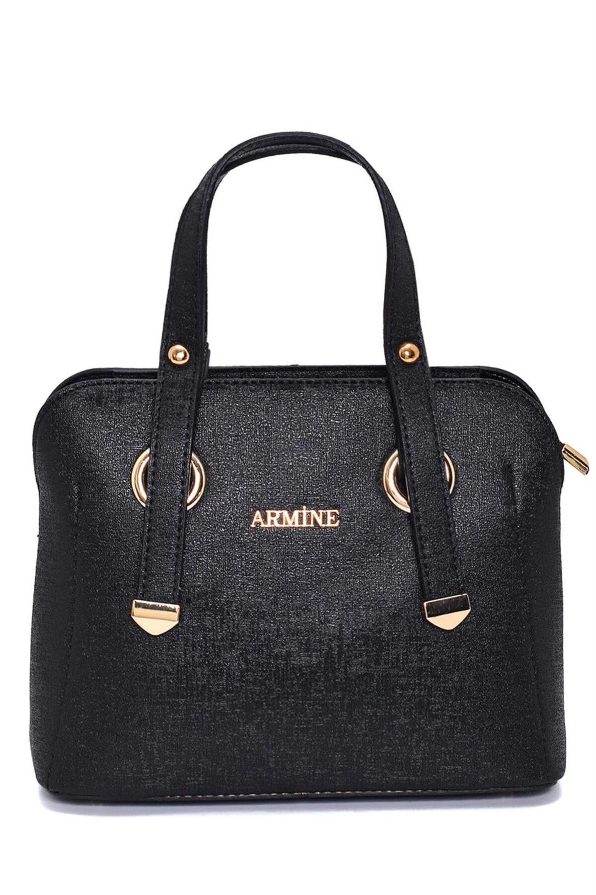 Armine Hakiki Deri Omuz Askılı Modern Kadın Çanta - 364 Model Siyah Çanta