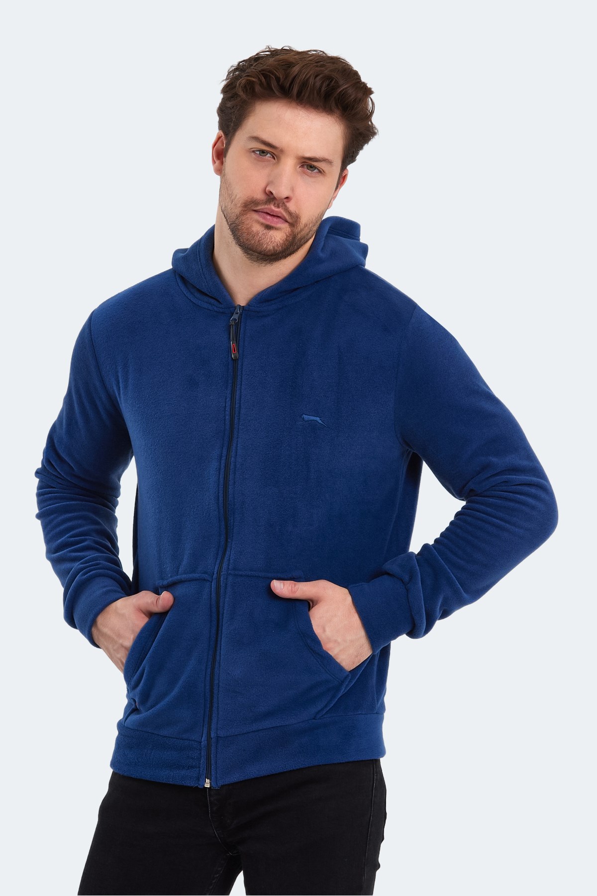 Slazenger SAMSON IN Erkek Fermuarlı Kapüşonlu Cepli Indigo Polar Slazenger SAMSON IN Erkek Fermuarlı Kapüşonlu Cepli Indigo Polar