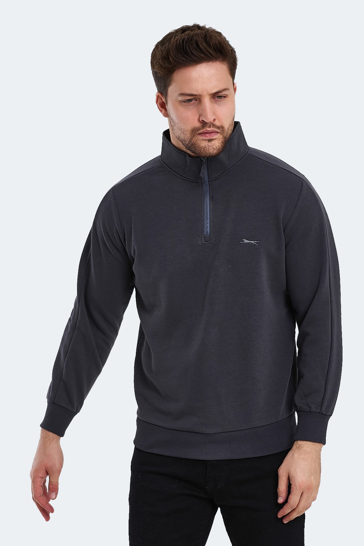 Slazenger SAMMY IN Erkek Sweatshirt Koyu Gri ST23WE453