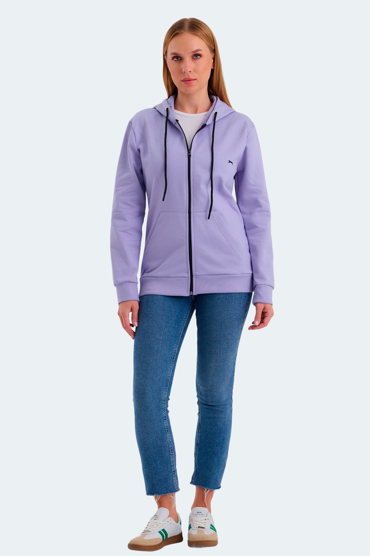 Slazenger KATYA Kadın Fermuarlı Kapüşonlu Cepli Lila Sweatshirt Slazenger KATYA Kadın Fermuarlı Kapüşonlu Cepli Lila Sweatshirt