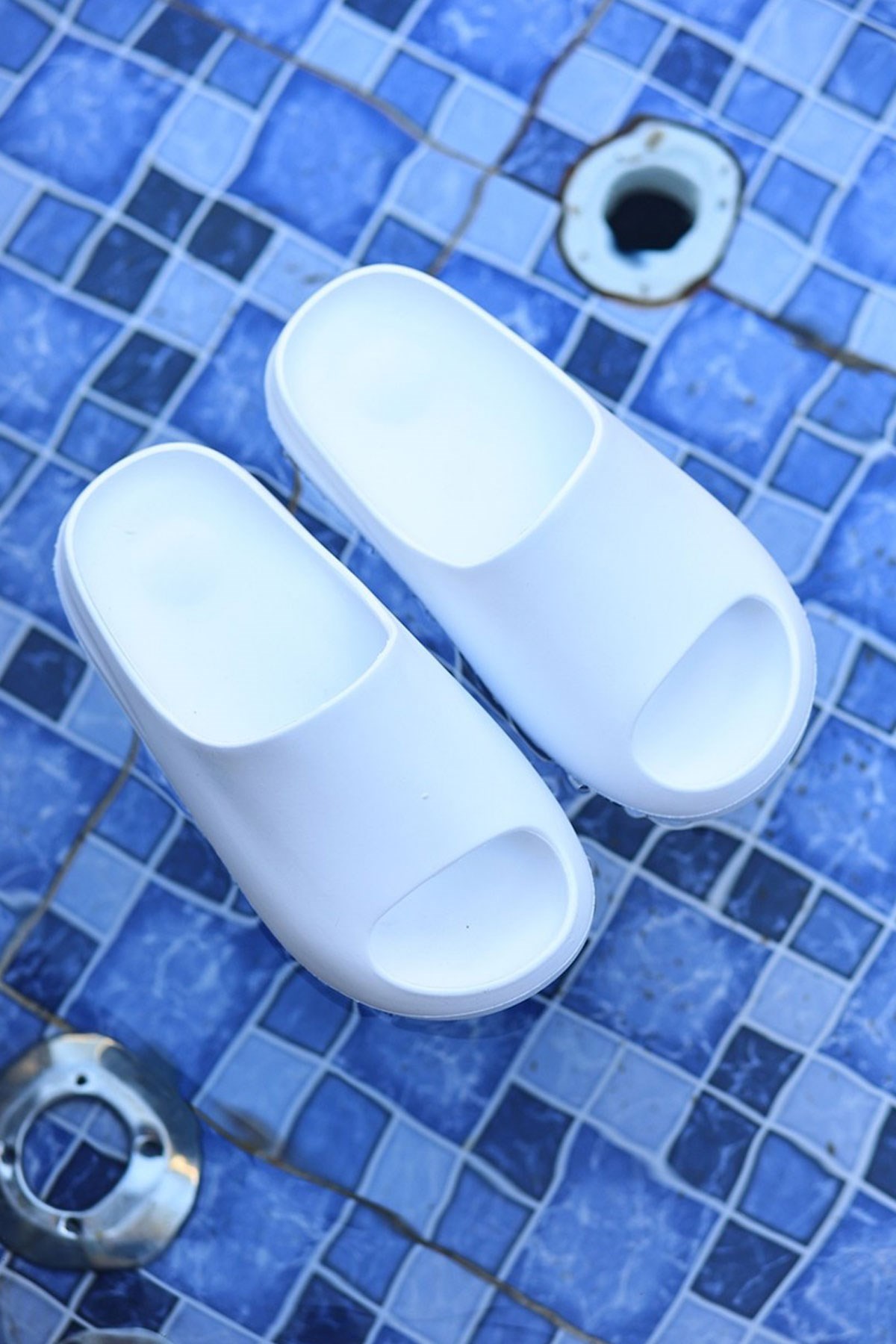 İncim EVA Unisex Kadın Erkek Beyaz Sabo Günlük Rahat Balkon Bahçe Havuz Plaj Terliği
