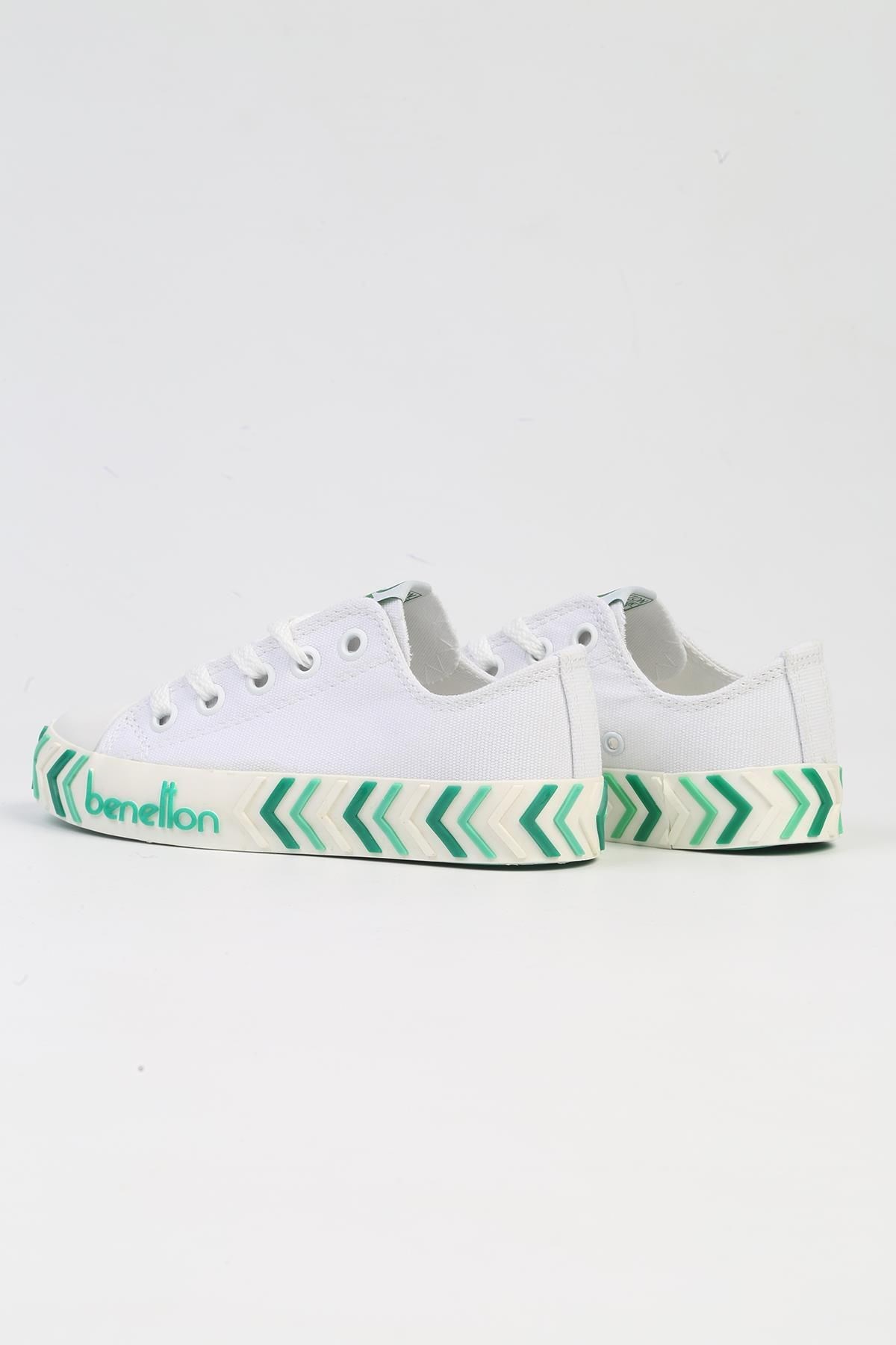 Benetton ® | BN-30635-3409 Beyaz Yesil-Çocuk Spor Ayakkabı