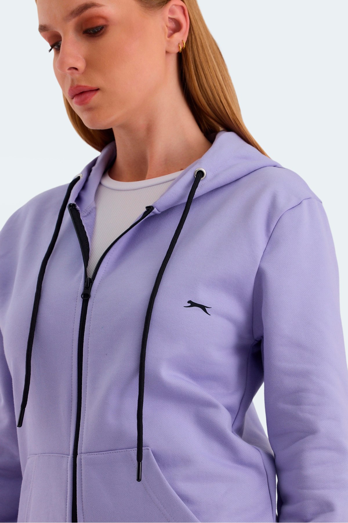 Slazenger KATYA Kadın Fermuarlı Kapüşonlu Cepli Lila Sweatshirt Slazenger KATYA Kadın Fermuarlı Kapüşonlu Cepli Lila Sweatshirt