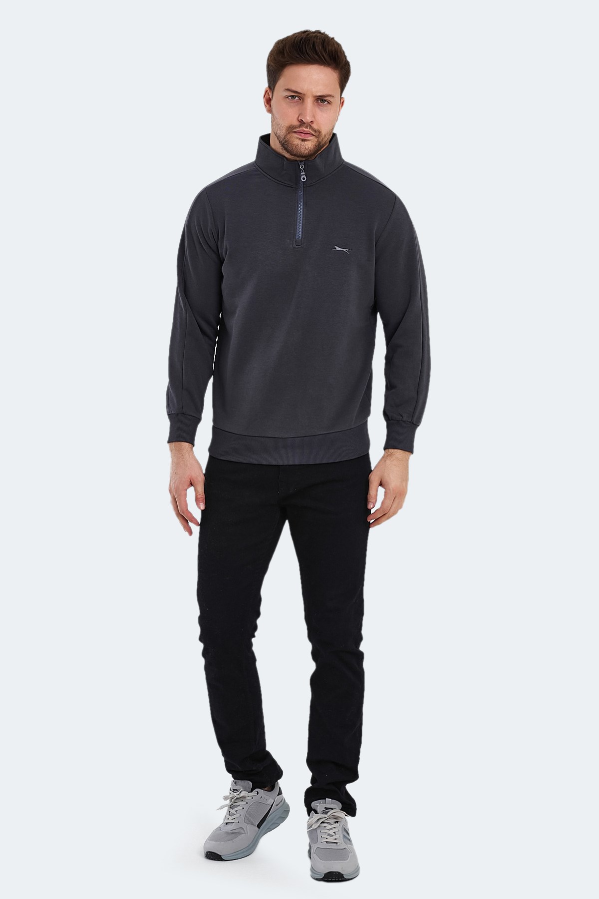 Slazenger SAMMY IN Erkek Sweatshirt Koyu Gri ST23WE453