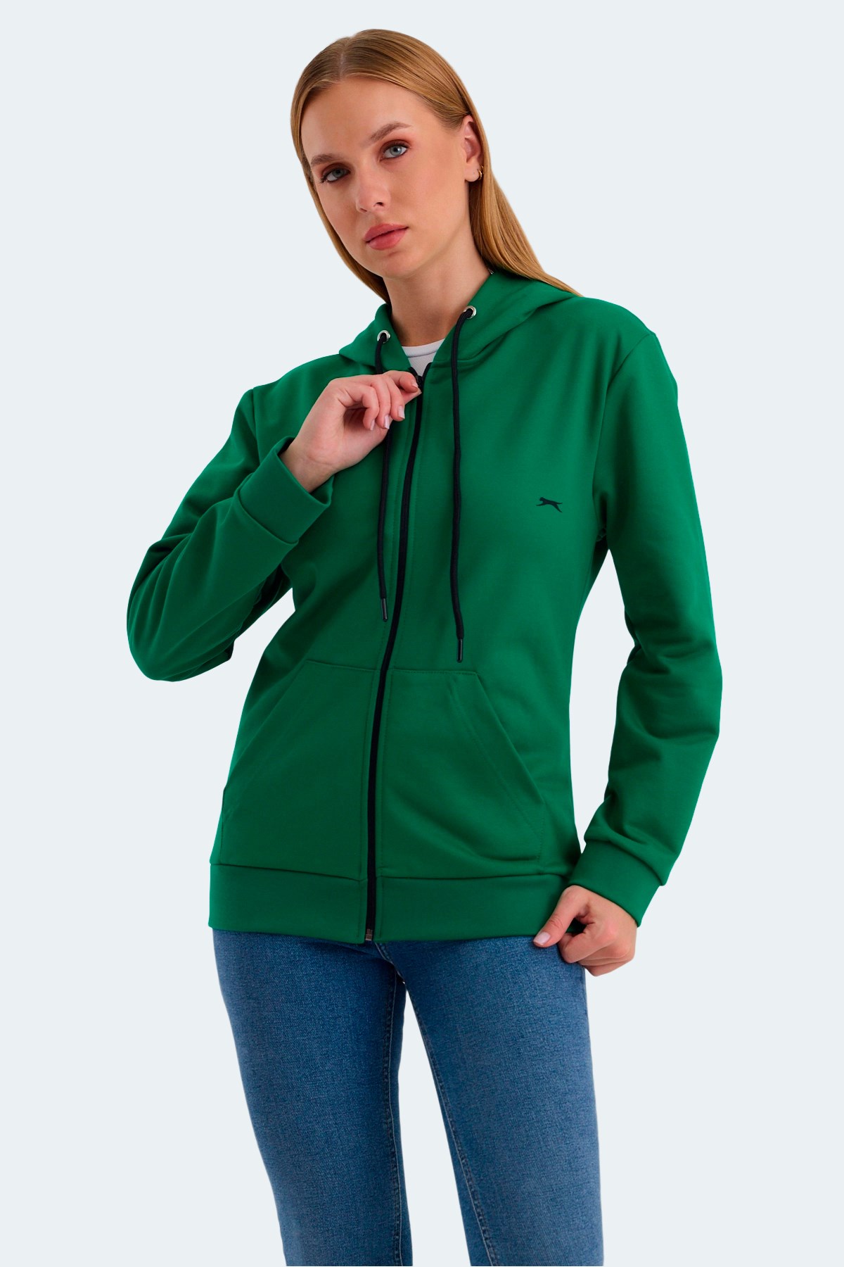 Slazenger KATYA Kadın Fermuarlı Kapüşonlu Cepli Nane Sweatshirt Slazenger KATYA Kadın Fermuarlı Kapüşonlu Cepli Nane Sweatshirt