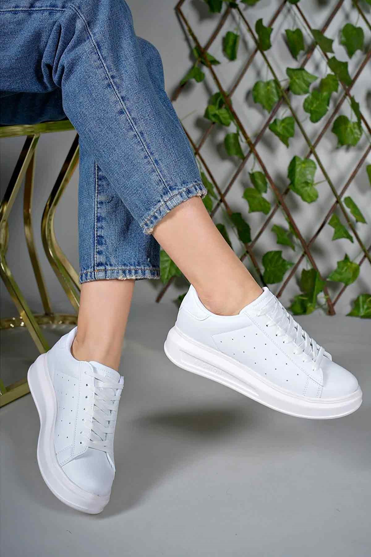 İncim ®| Medusa Kadın Beyaz Kalın Yüksek Taban Hafif Günlük Yürüyüş Spor Ayakkabısı ve Sneaker İncim ®| Medusa Kadın Beyaz Kalın Yüksek Taban Hafif Günlük Yürüyüş Spor Ayakkabısı ve Sneaker