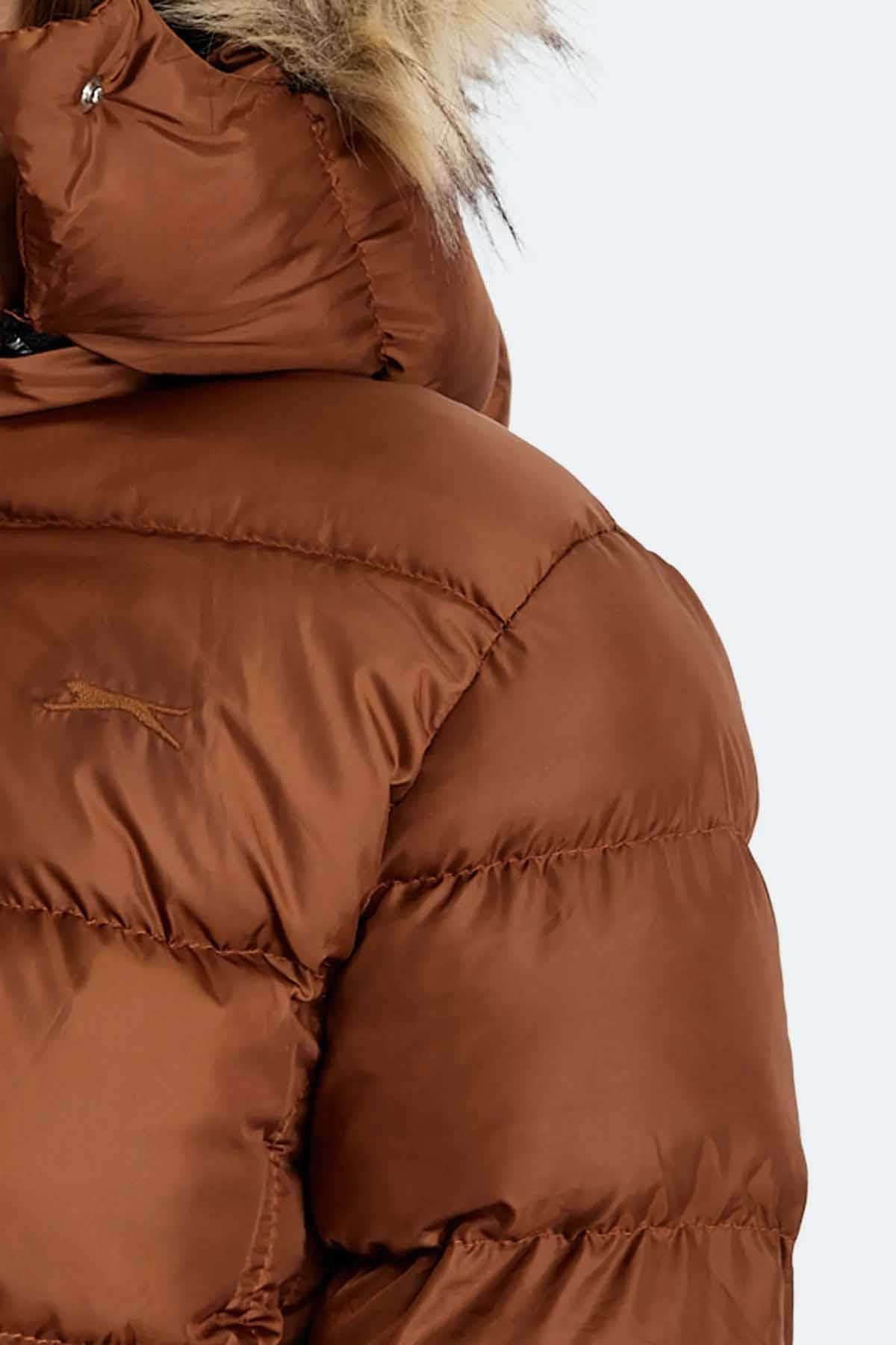 Slazenger GUEST Kadın Kapüşonlu Şişme Taba Mont & Kaban ST23JK020 Slazenger GUEST Kadın Kapüşonlu Şişme Taba Mont & Kaban ST23JK020