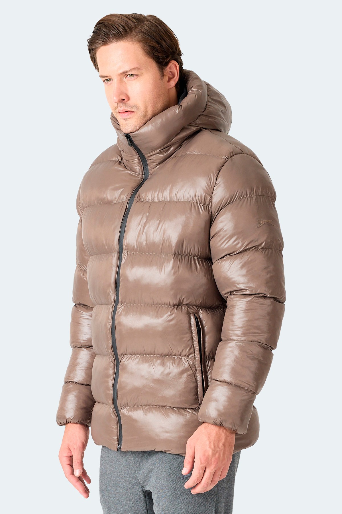 Slazenger HOOT Erkek Kapüşonlu Şişme Kahve Mont & Kaban ST25JE034 Slazenger HOOT Erkek Kapüşonlu Şişme Kahve Mont & Kaban ST25JE034