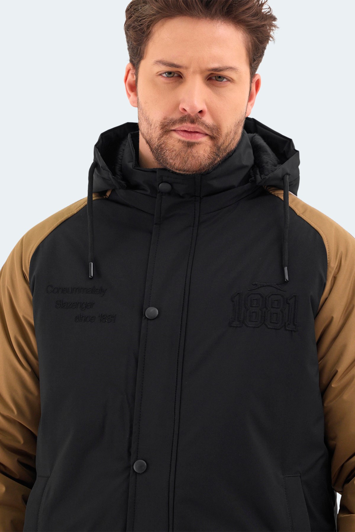 Slazenger HINOX Erkek Kapüşonlu Siyah Mont & Kaban ST24JE076