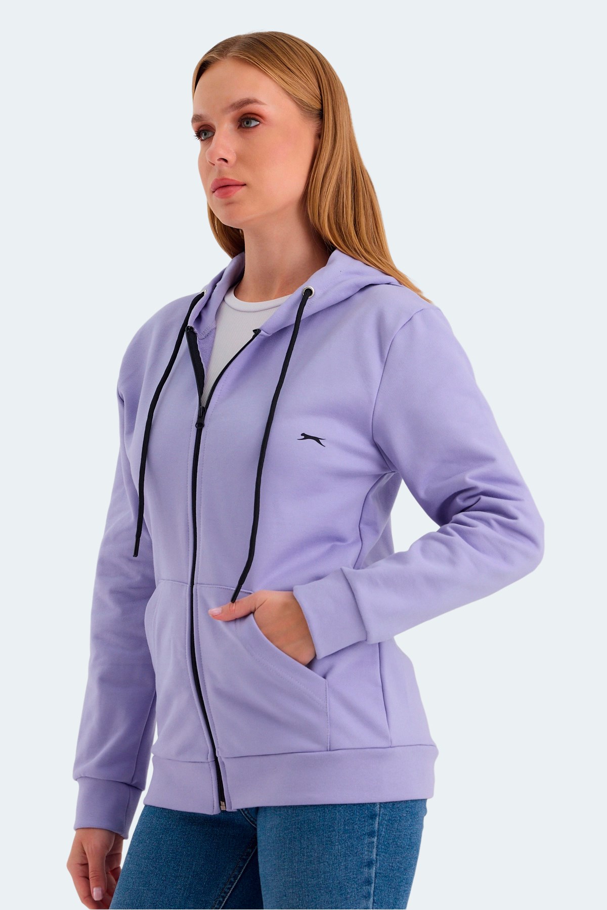 Slazenger KATYA Kadın Fermuarlı Kapüşonlu Cepli Lila Sweatshirt Slazenger KATYA Kadın Fermuarlı Kapüşonlu Cepli Lila Sweatshirt