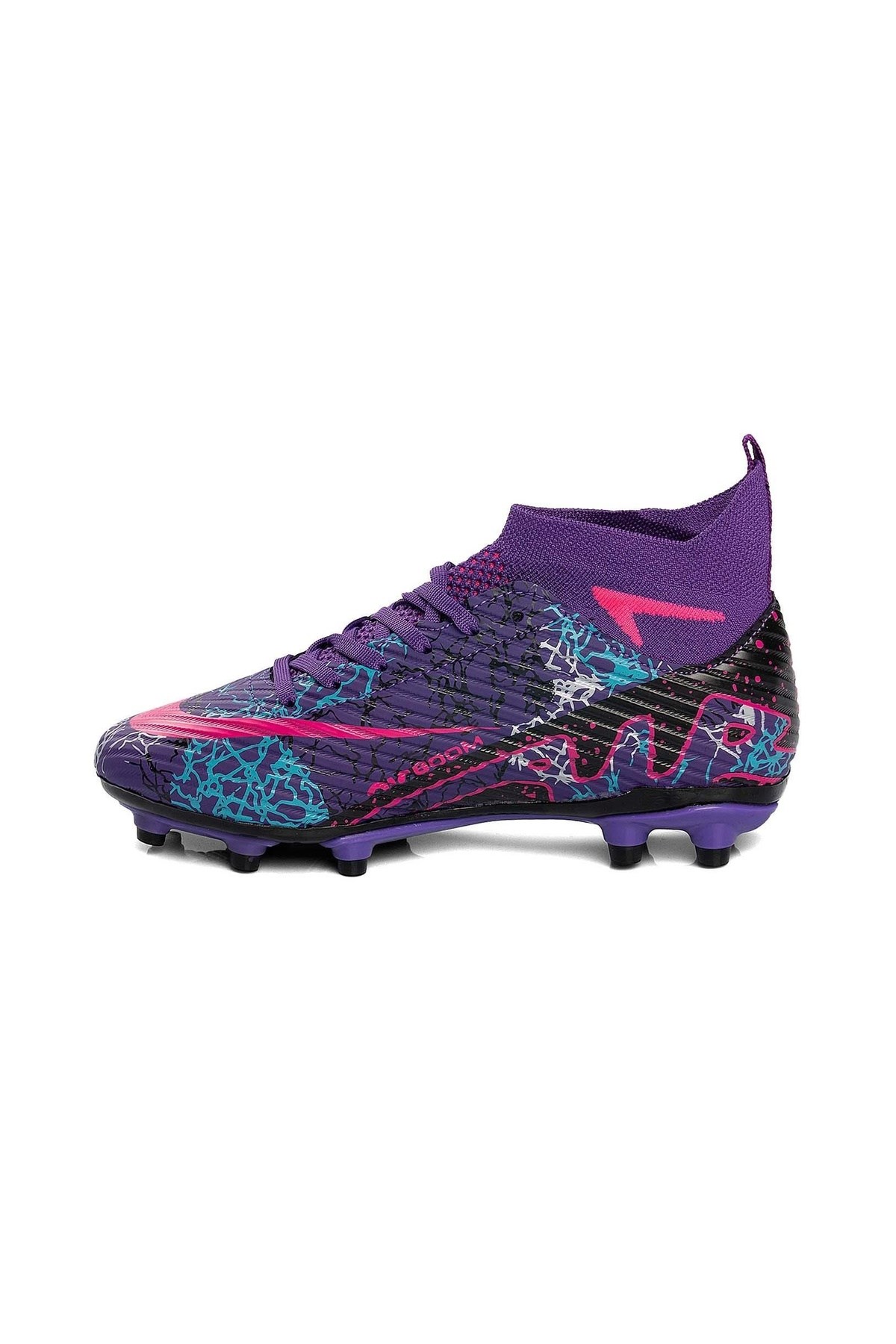Laliga 565/600 Mor Fuşya Desenli Çoraplı Unisex Krampon