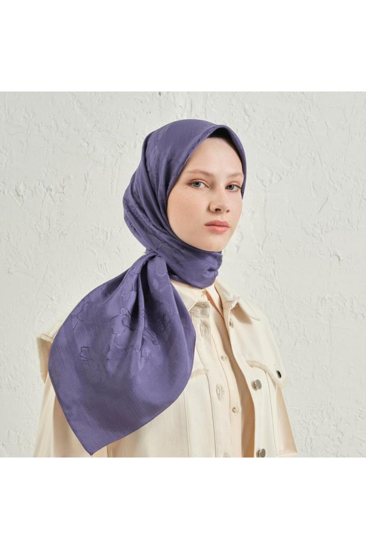 Armine E00OA0444093 45 Floş Pamuk Eşarp 2 E00OA0444093 45 Mor