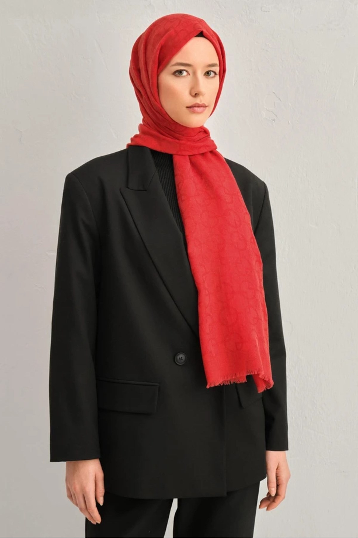 Armine 13 Yün-Pamuk Şal 1001 S00OA0444347 KIRMIZI