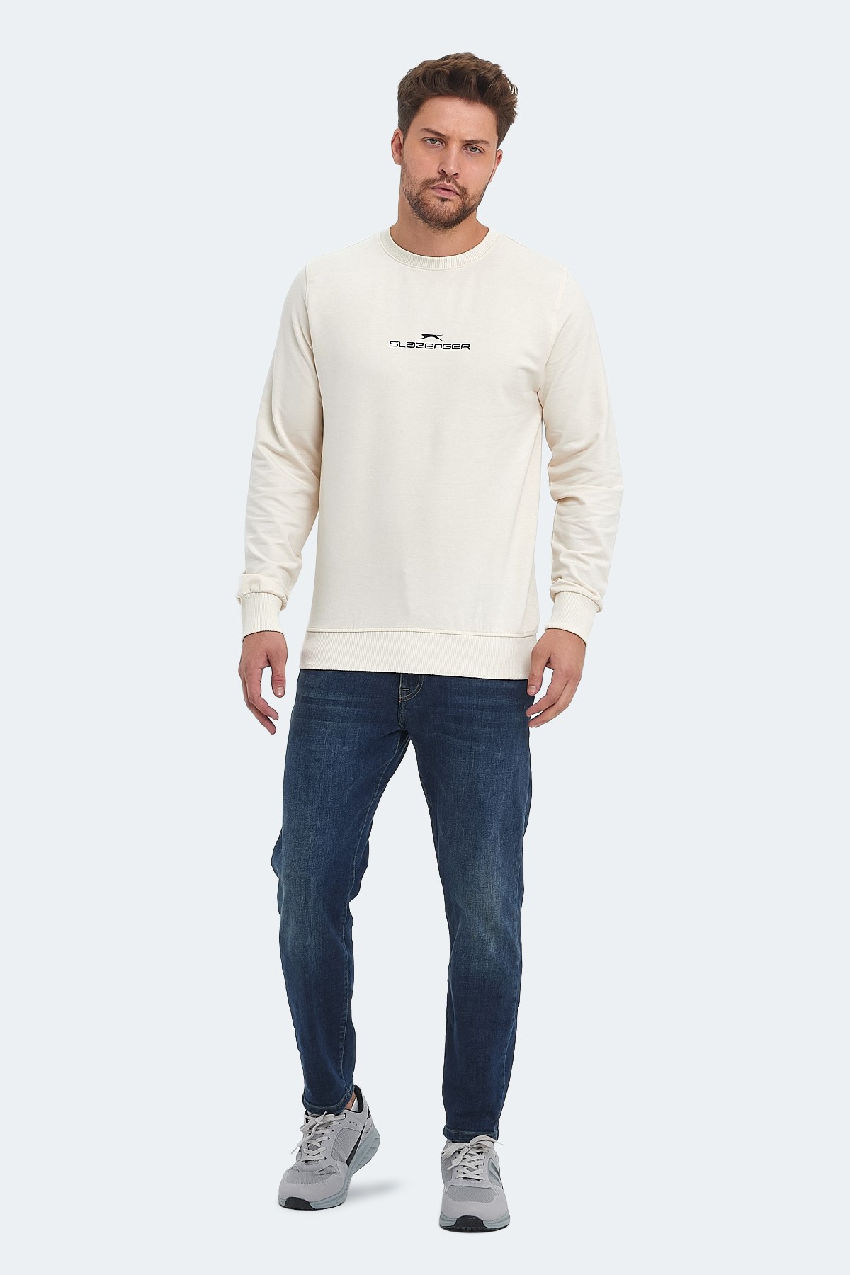 Slazenger ORTWIN Erkek Bej Sweatshirt ST23WE146 Bej Slazenger ORTWIN Erkek Bej Sweatshirt ST23WE146 Bej