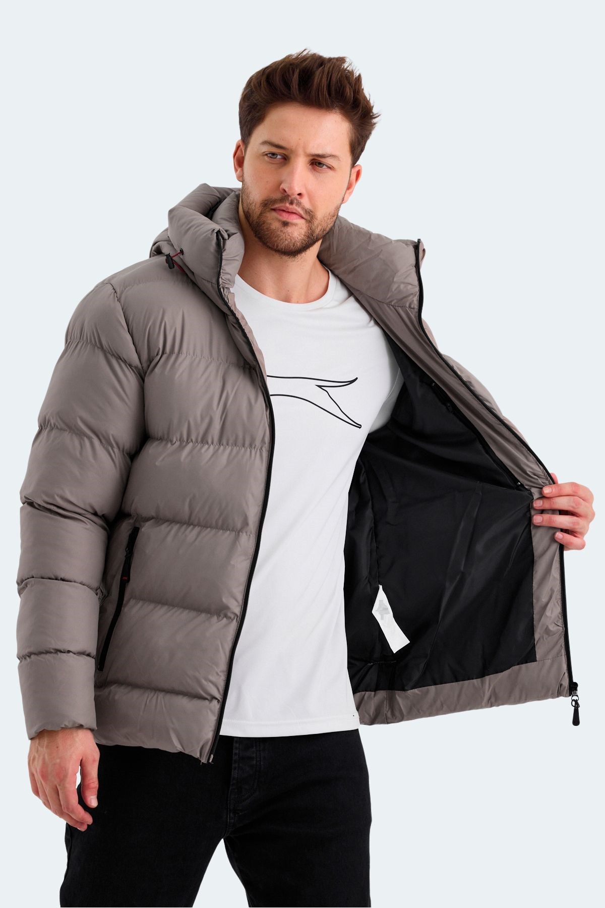 Slazenger Hank Erkek Mont & Kaban Taş Gri ST22JE001 Slazenger Hank Erkek Mont & Kaban Taş Gri ST22JE001