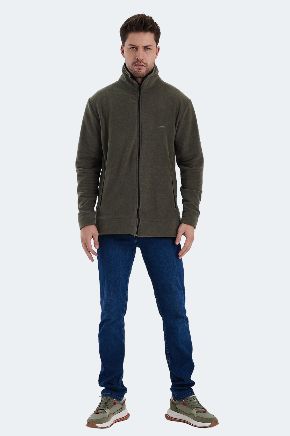 Slazenger KADMOS Erkek Fermuarlı Dik Yaka Cepli Haki Polar ST24WE004 Slazenger KADMOS Erkek Fermuarlı Dik Yaka Cepli Haki Polar ST24WE004