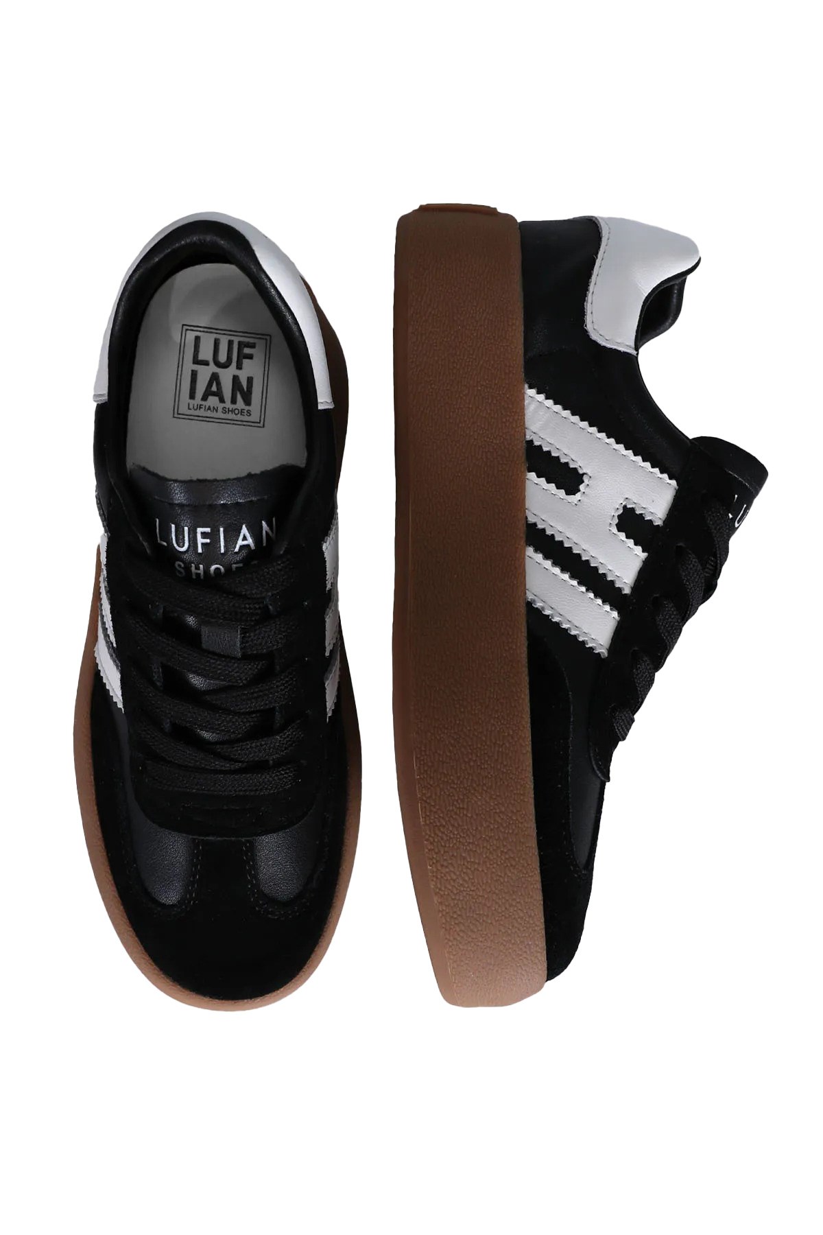 Hakiki Deri Bağcıklı Mira Kadın Sneaker Siyah Ayakkabı Hakiki Deri Bağcıklı Mira Kadın Sneaker Siyah Ayakkabı