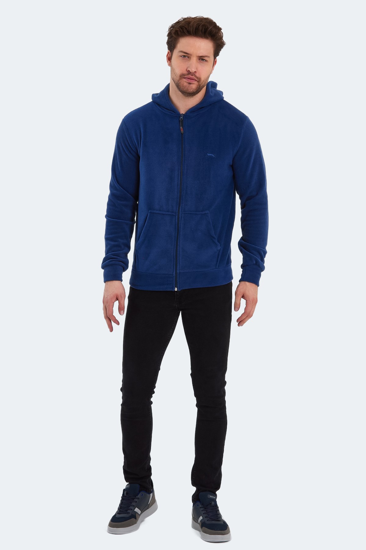 Slazenger SAMSON IN Erkek Fermuarlı Kapüşonlu Cepli Indigo Polar Slazenger SAMSON IN Erkek Fermuarlı Kapüşonlu Cepli Indigo Polar