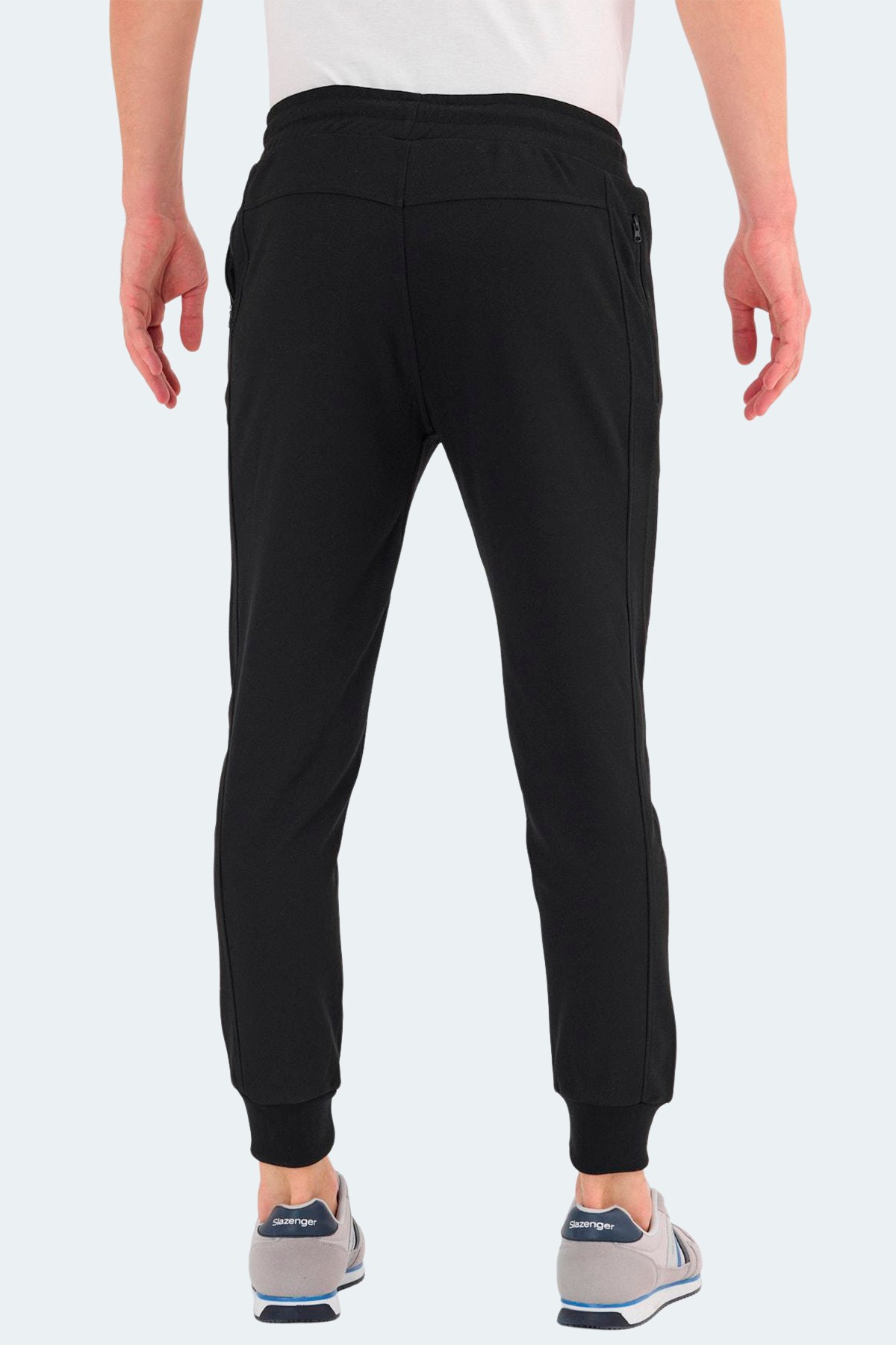 Slazenger PEARCE Erkek Fermuar Cepli Siyah Eşofman Altı ST22PE220