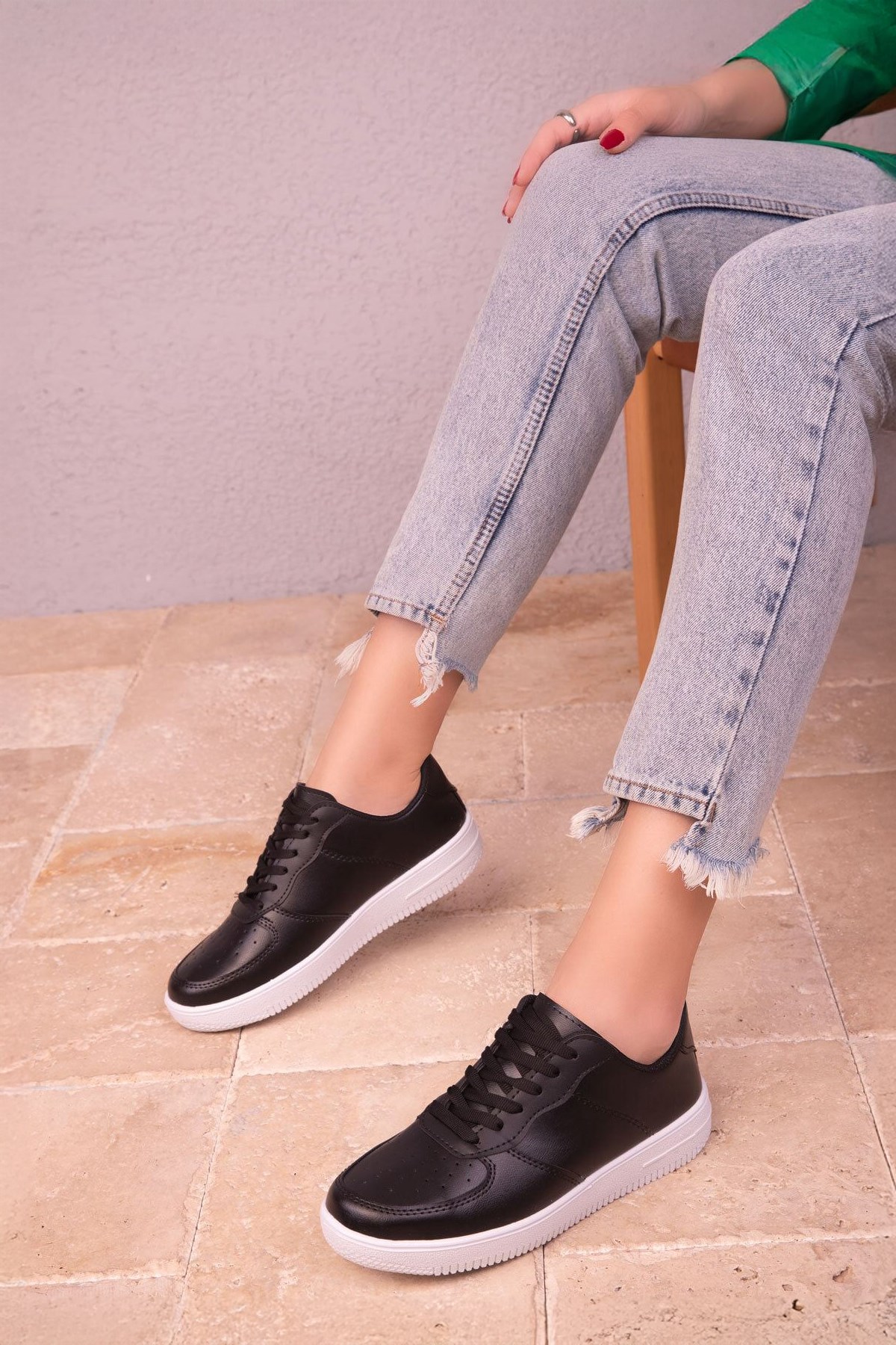 İncim Siyah/Beyaz Lifestyle Unisex Spor Ayakkabı Günlük Sneaker AİRFORCE