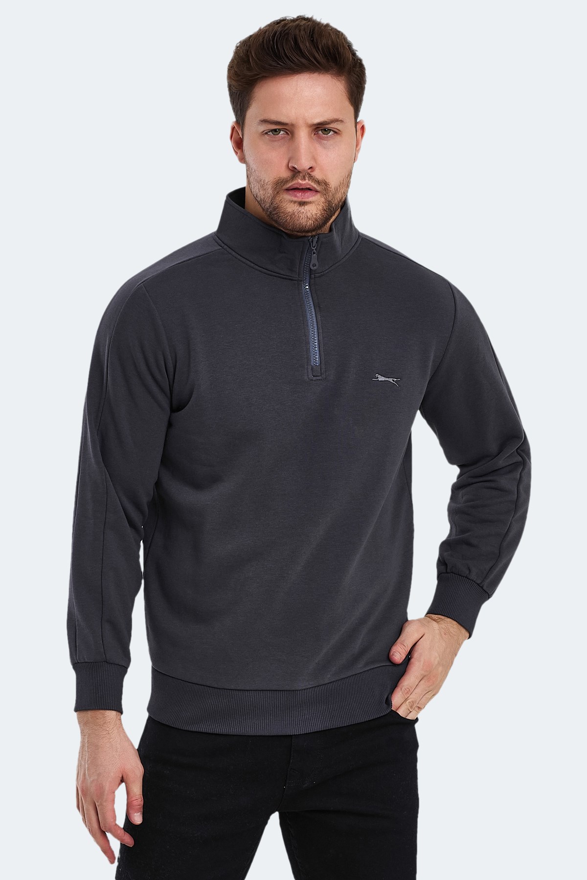Slazenger SAMMY IN Erkek Sweatshirt Koyu Gri ST23WE453