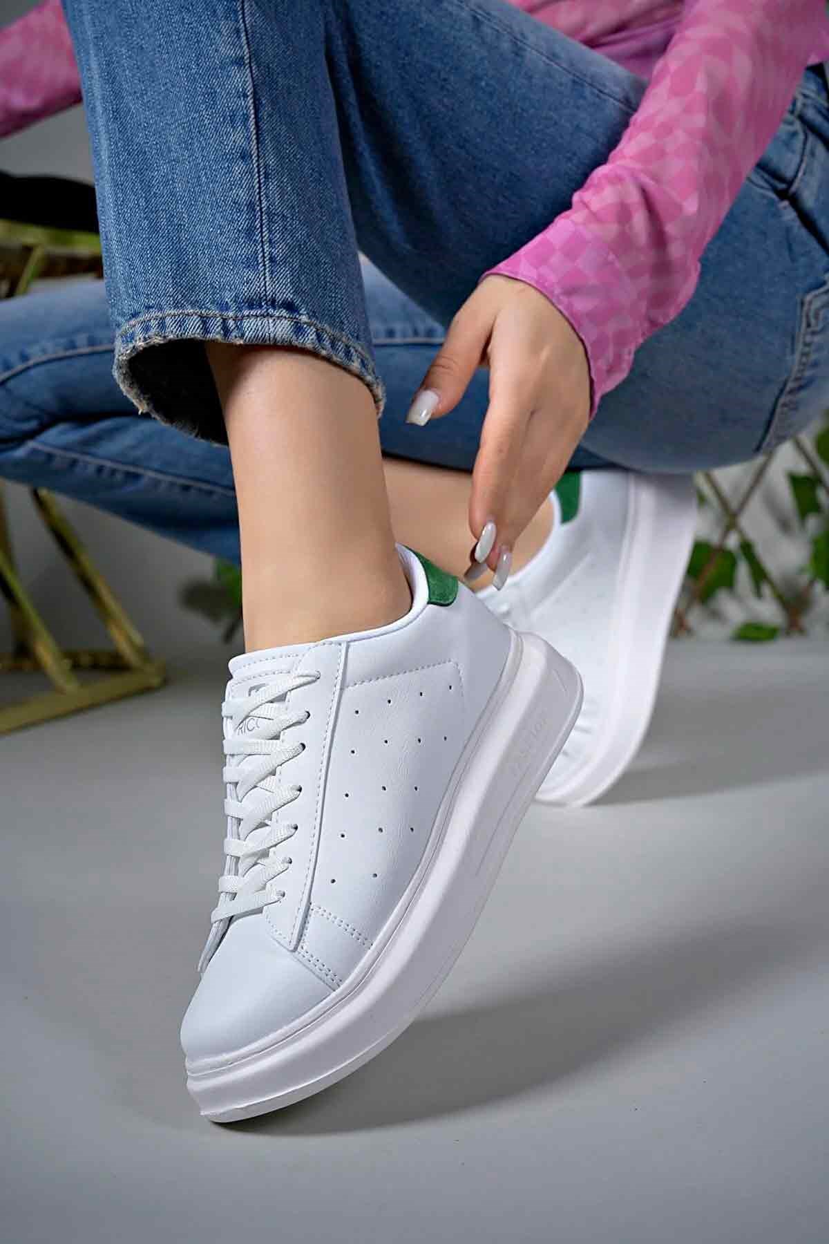 İncim ®| Medusa Kadın Beyaz-Yeşil Kalın Yüksek Taban Hafif Günlük Yürüyüş Spor Ayakkabısı ve Sneaker İncim ®| Medusa Kadın Beyaz-Yeşil Kalın Yüksek Taban Hafif Günlük Yürüyüş Spor Ayakkabısı ve Sneaker