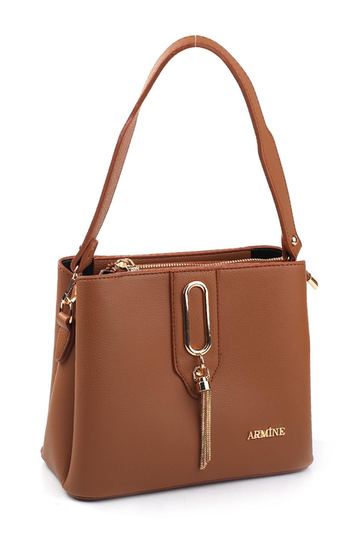 Armine 361 Taba Kadın Omuz Çantası - Elegan Ve Şık Kullanım İçin Ideal Taba Omuz Çantası
