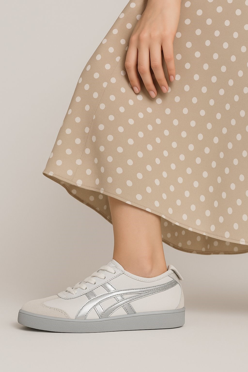 eTayger E-3154 Beyaz Gümüş Oxford Günlük Kadın Spor Ayakkabı Sneaker