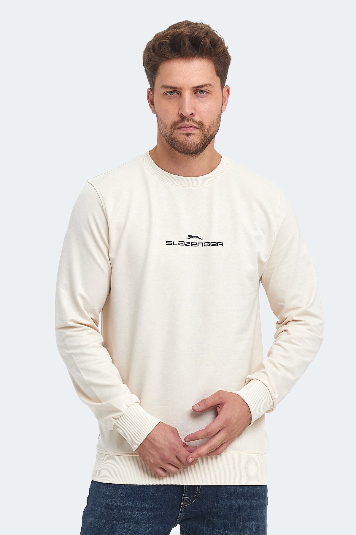 Slazenger ORTWIN Erkek  Bej Sweatshirt ST23WE146 Bej