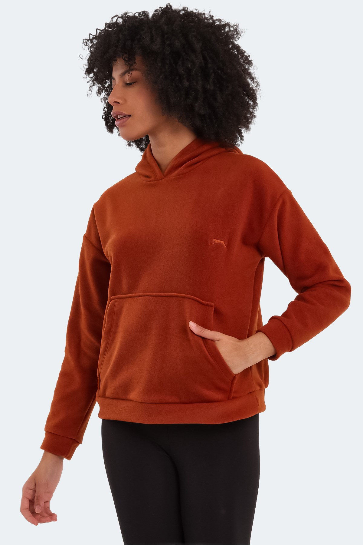 Slazenger SASSA IN Kadın Kapüşonlu Cepli Kiremit Polar Slazenger SASSA IN Kadın Kapüşonlu Cepli Kiremit Polar