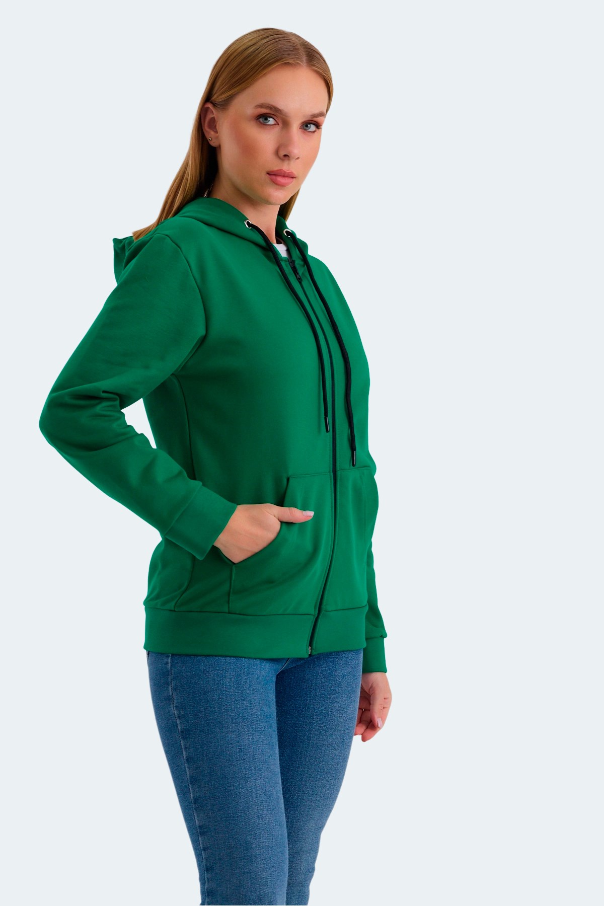 Slazenger KATYA Kadın Fermuarlı Kapüşonlu Cepli Nane Sweatshirt Slazenger KATYA Kadın Fermuarlı Kapüşonlu Cepli Nane Sweatshirt