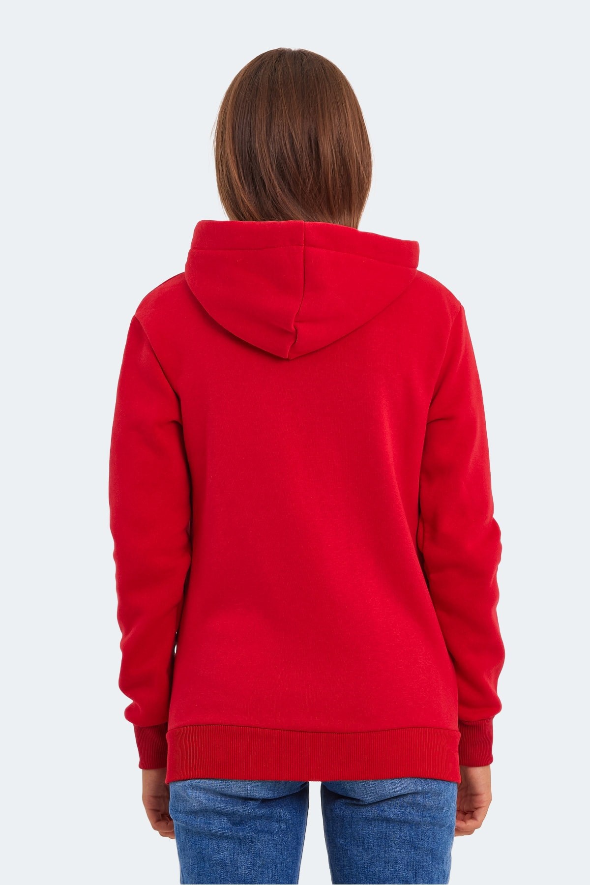 Slazenger KATYA Kadın Fermuarlı Kapüşonlu Cepli Kırmızı Sweatshirt ST23WK081