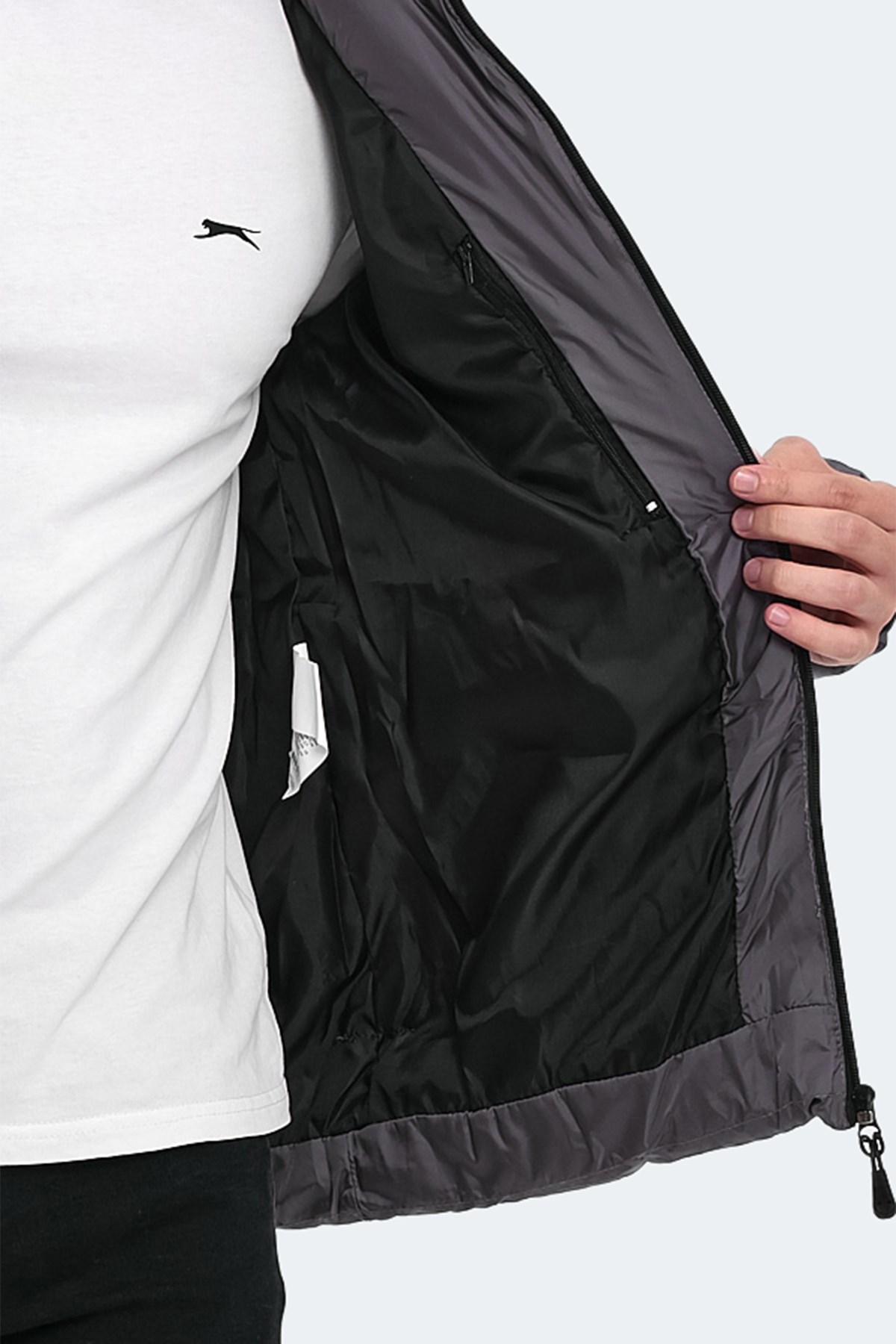 Slazenger HANK Erkek Kapüşonlu Şişme Koyu Gri Mont & Kaban ST22JE001 Slazenger HANK Erkek Kapüşonlu Şişme Koyu Gri Mont & Kaban ST22JE001