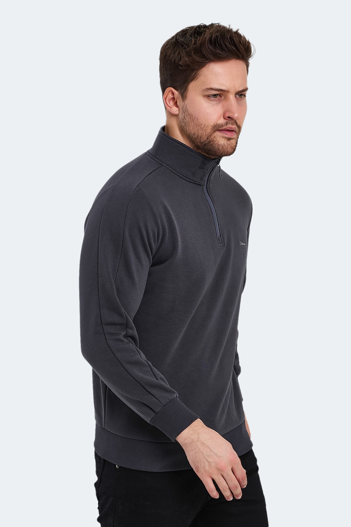 Slazenger SAMMY IN Erkek Sweatshirt Koyu Gri ST23WE453