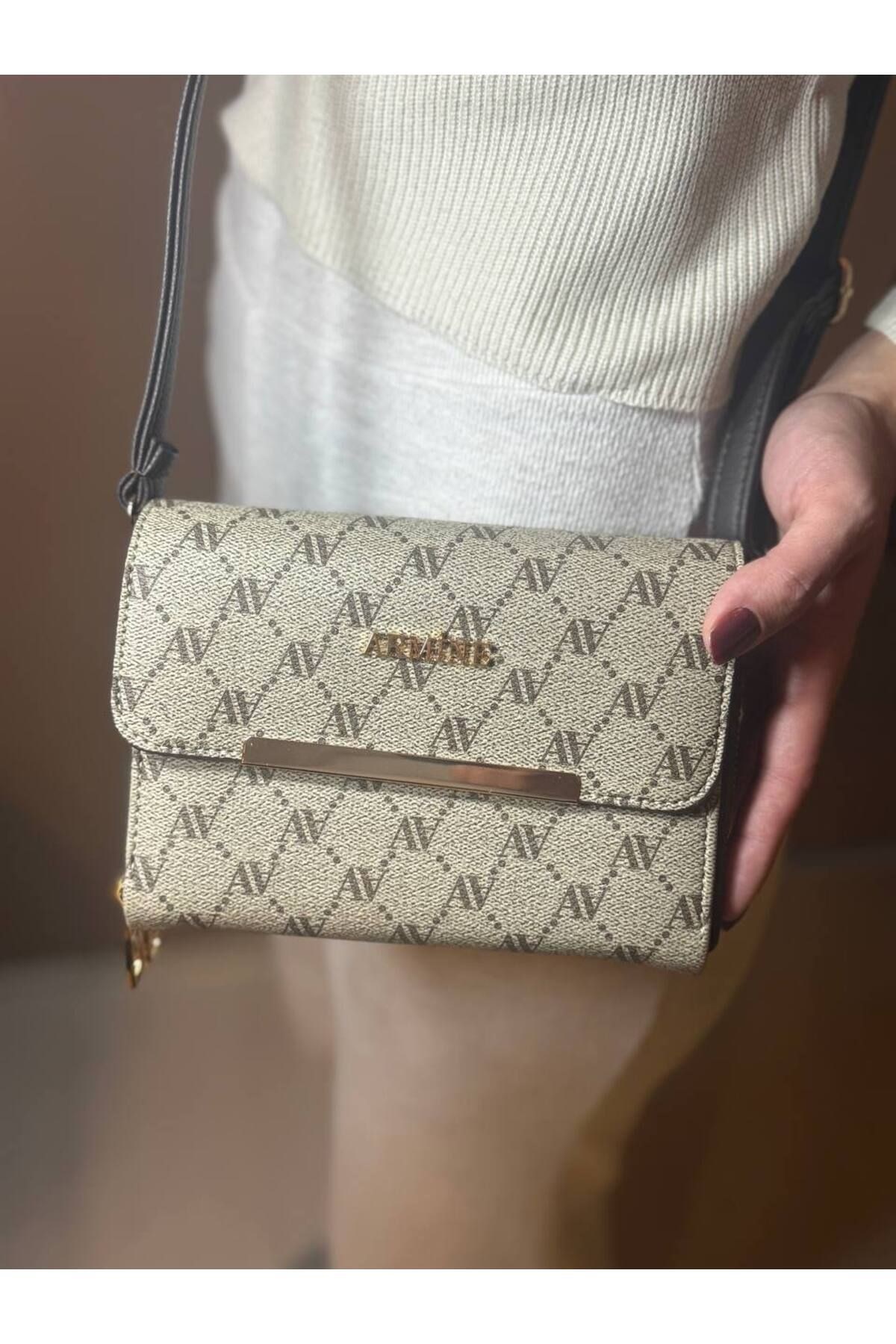 Armine 381 Model Kodlu Vizon Noktalı Kadın Omuz Çantası