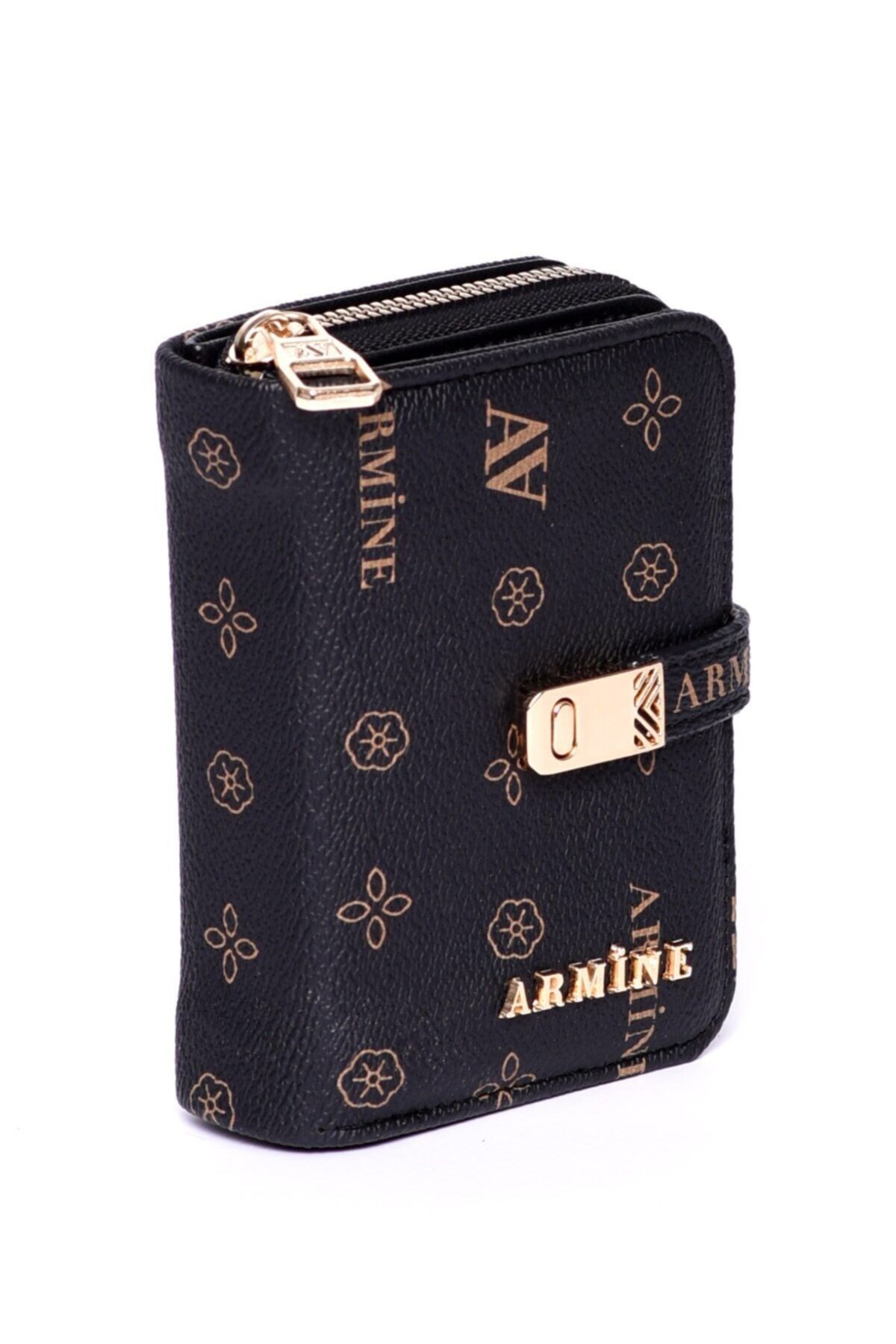 Armine Model Kodlu Siyah Baskılı Kadın Cüzdanı