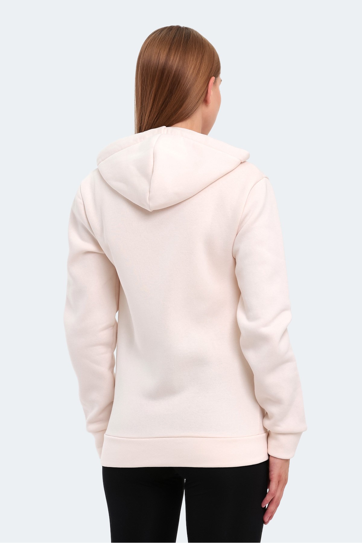 Slazenger KATYA Kadın Fermuarlı Kapüşonlu Cepli Ekru Sweatshirt ST23WK081