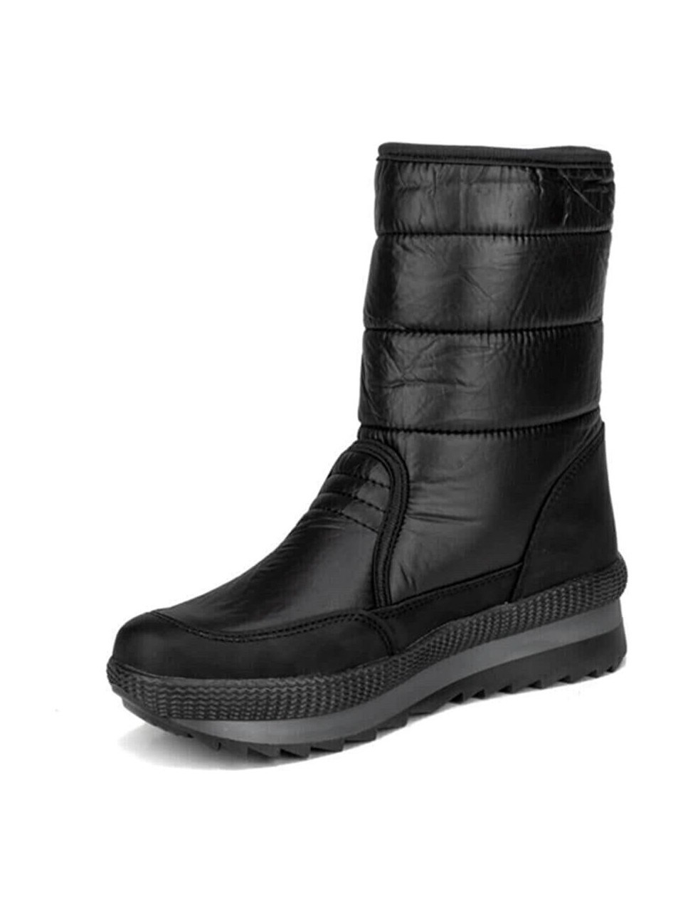 İncim ® | Wintfest Unisex Siyah İçi Kürk Kaydırmaz Termal Taban Cırtlı Çizme Yağmur & Kar Botu