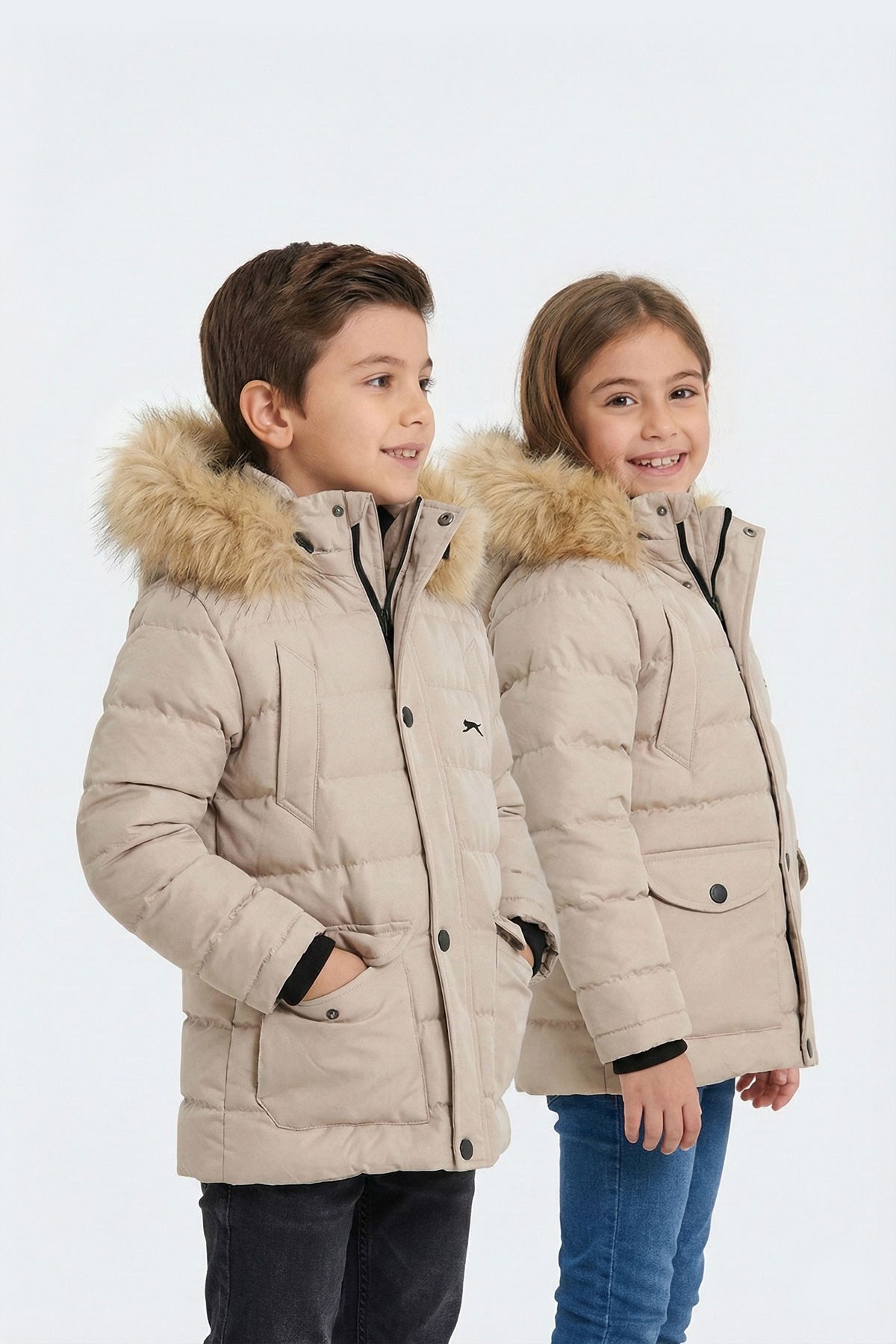 Slazenger NAPOLI Unisex Çocuk Mont Kaban Taş Gri ST23JC054 Slazenger NAPOLI Unisex Çocuk Mont Kaban Taş Gri ST23JC054