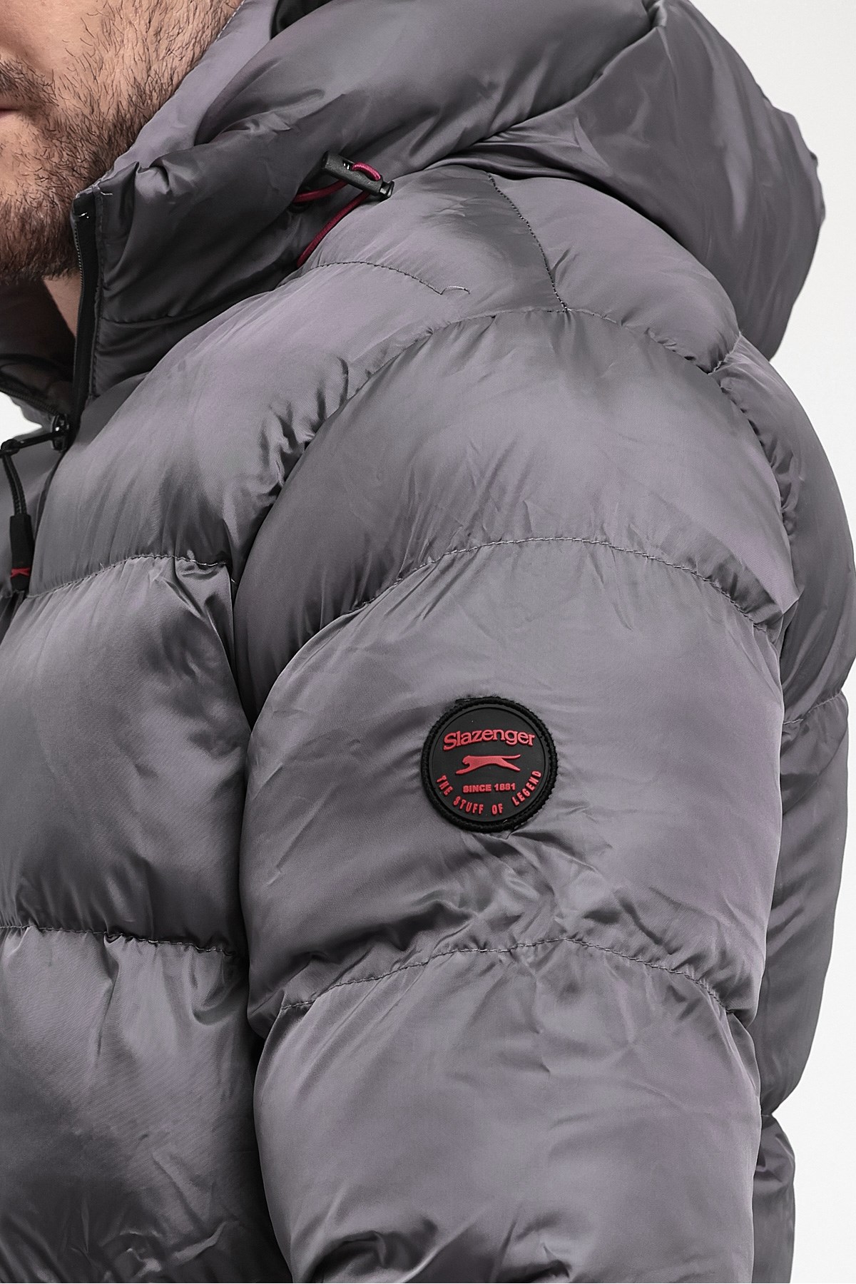 Slazenger HANK Erkek Kapüşonlu Şişme Koyu Gri Mont & Kaban ST22JE001 Slazenger HANK Erkek Kapüşonlu Şişme Koyu Gri Mont & Kaban ST22JE001