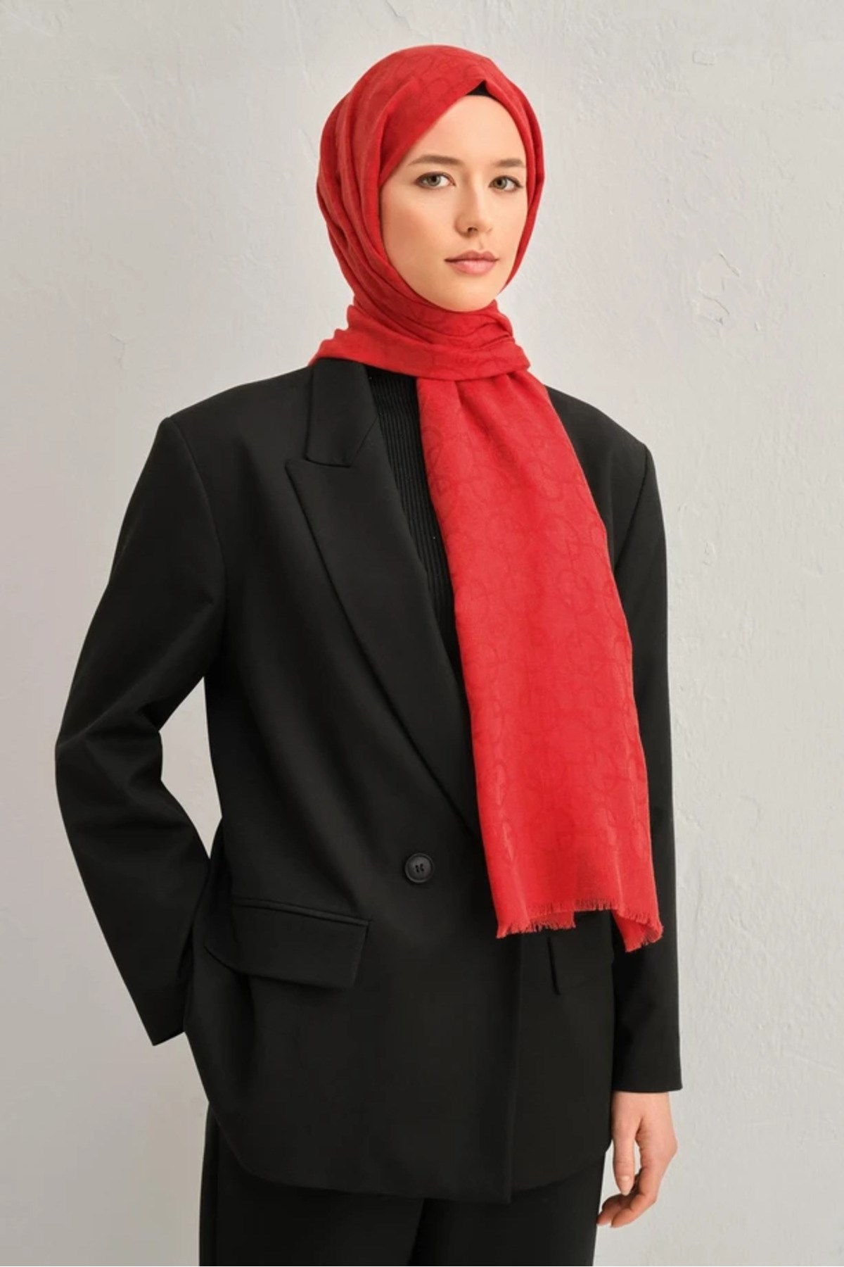 Armine 13 Yün-Pamuk Şal 1001 S00OA0444347 KIRMIZI