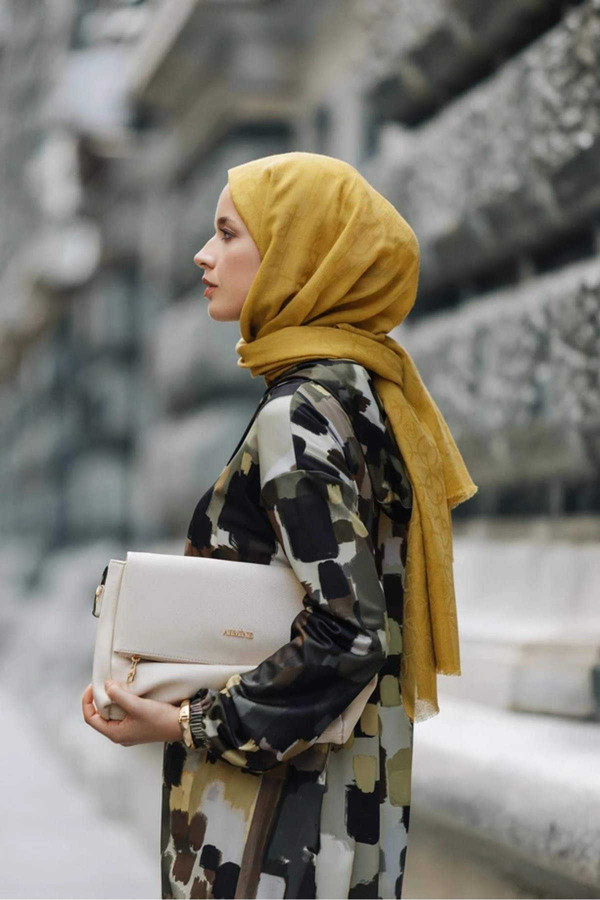 Armine 23 Yün-Pamuk Şal 1001 1001 23 Gold