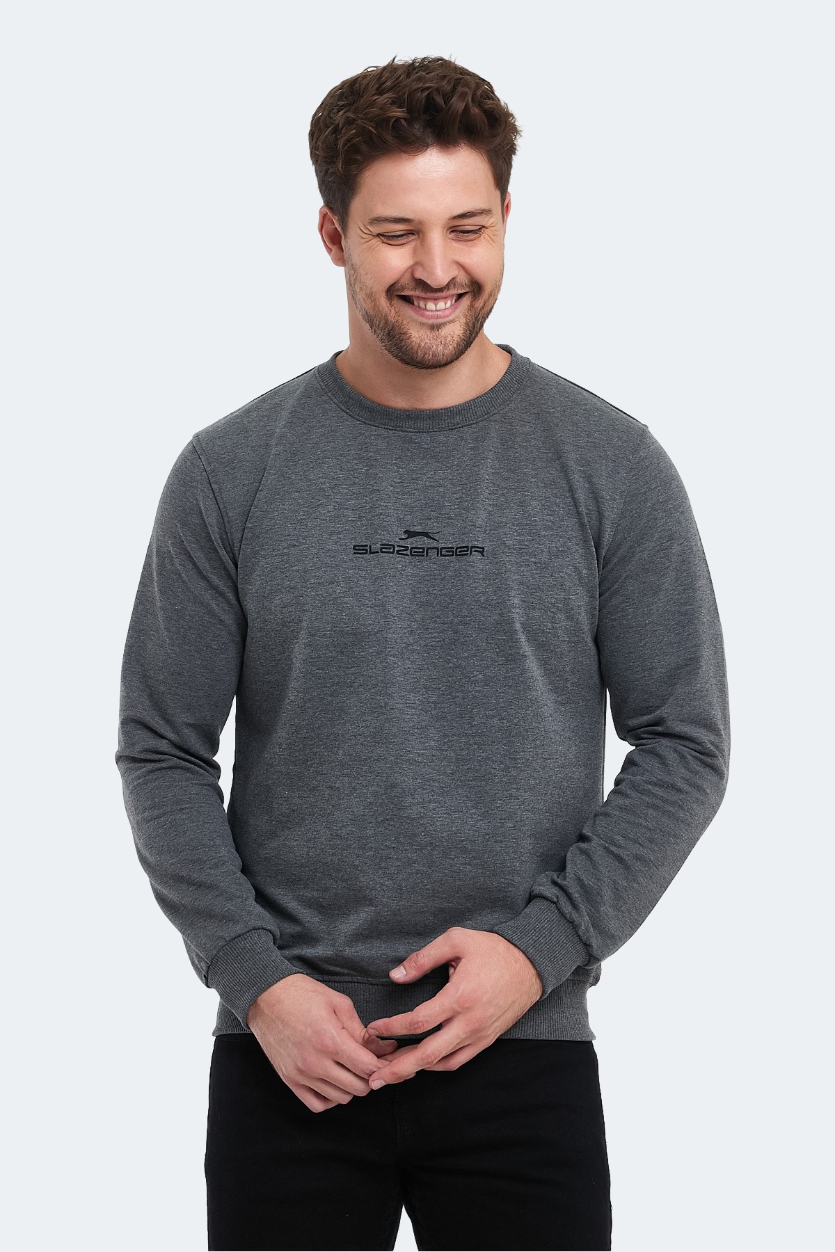 Slazenger ORTWIN Erkek  Koyu Gri Sweatshirt ST23WE146 Koyu Gri