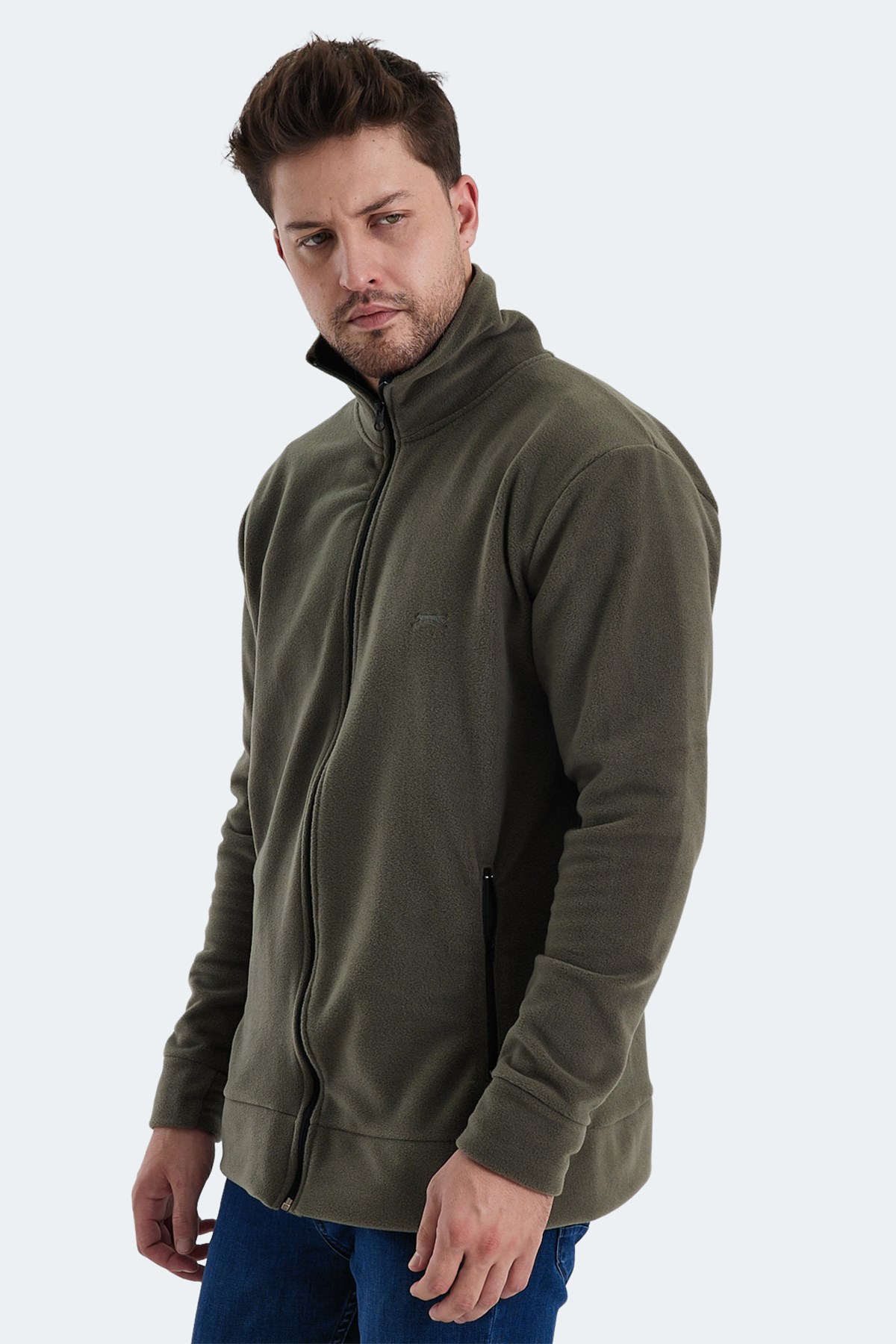 Slazenger KADMOS Erkek Fermuarlı Dik Yaka Cepli Haki Polar ST24WE004 Slazenger KADMOS Erkek Fermuarlı Dik Yaka Cepli Haki Polar ST24WE004