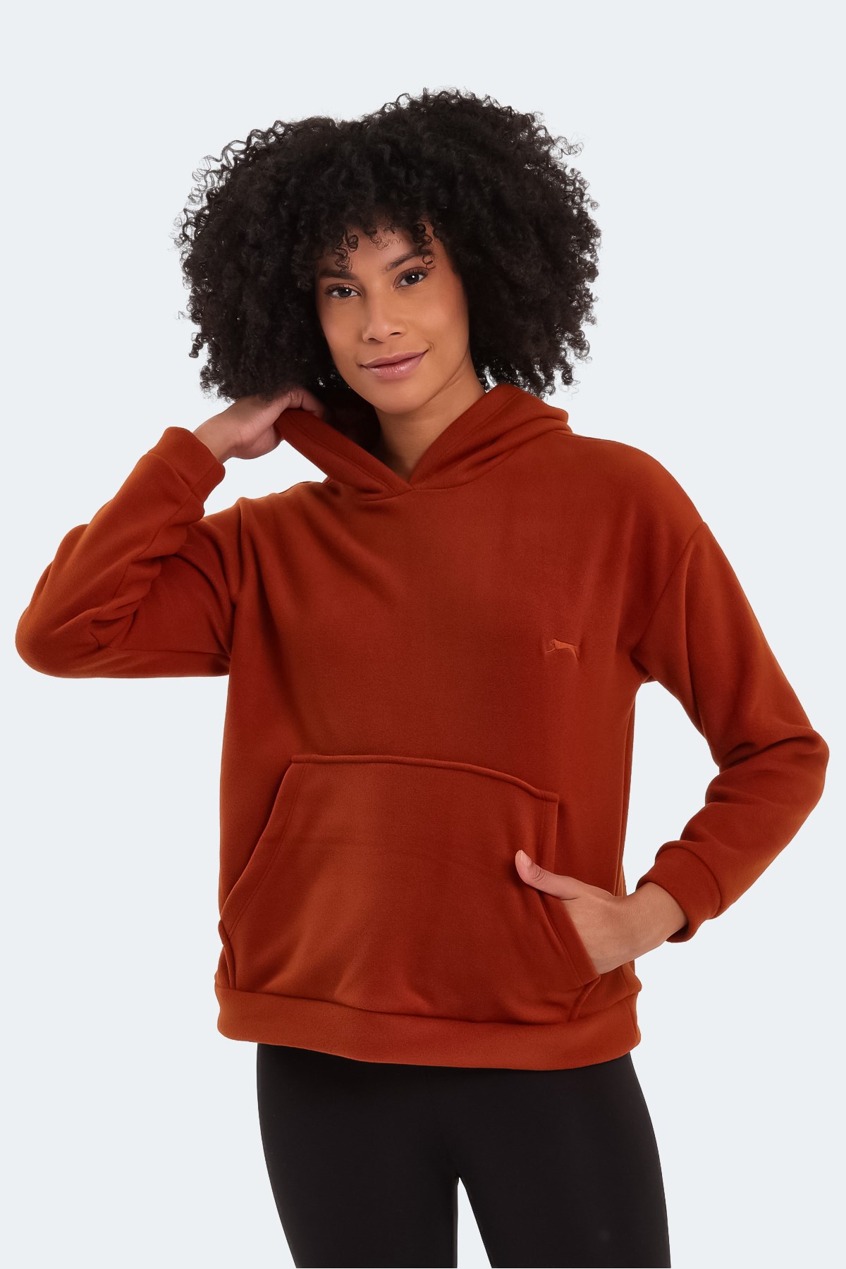 Slazenger SASSA IN Kadın Kapüşonlu Cepli Kiremit Polar Slazenger SASSA IN Kadın Kapüşonlu Cepli Kiremit Polar