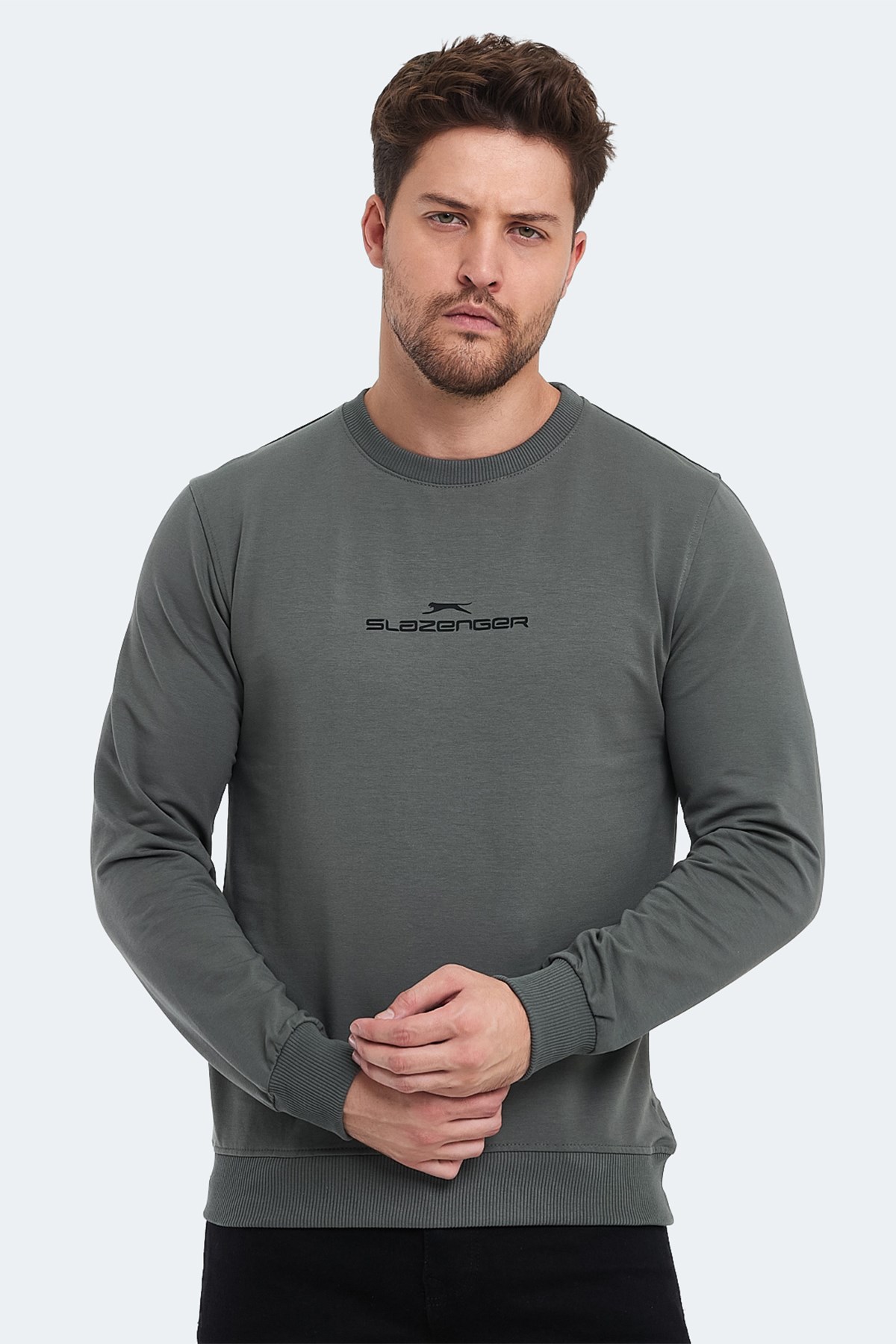 Slazenger ORTWIN Erkek  Haki Sweatshirt ST23WE146 Haki