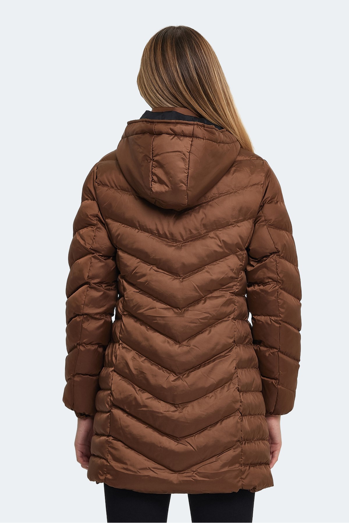 Slazenger GWEN Kadın Kapüşonlu Şişme Taba Mont & Kaban ST23JK019