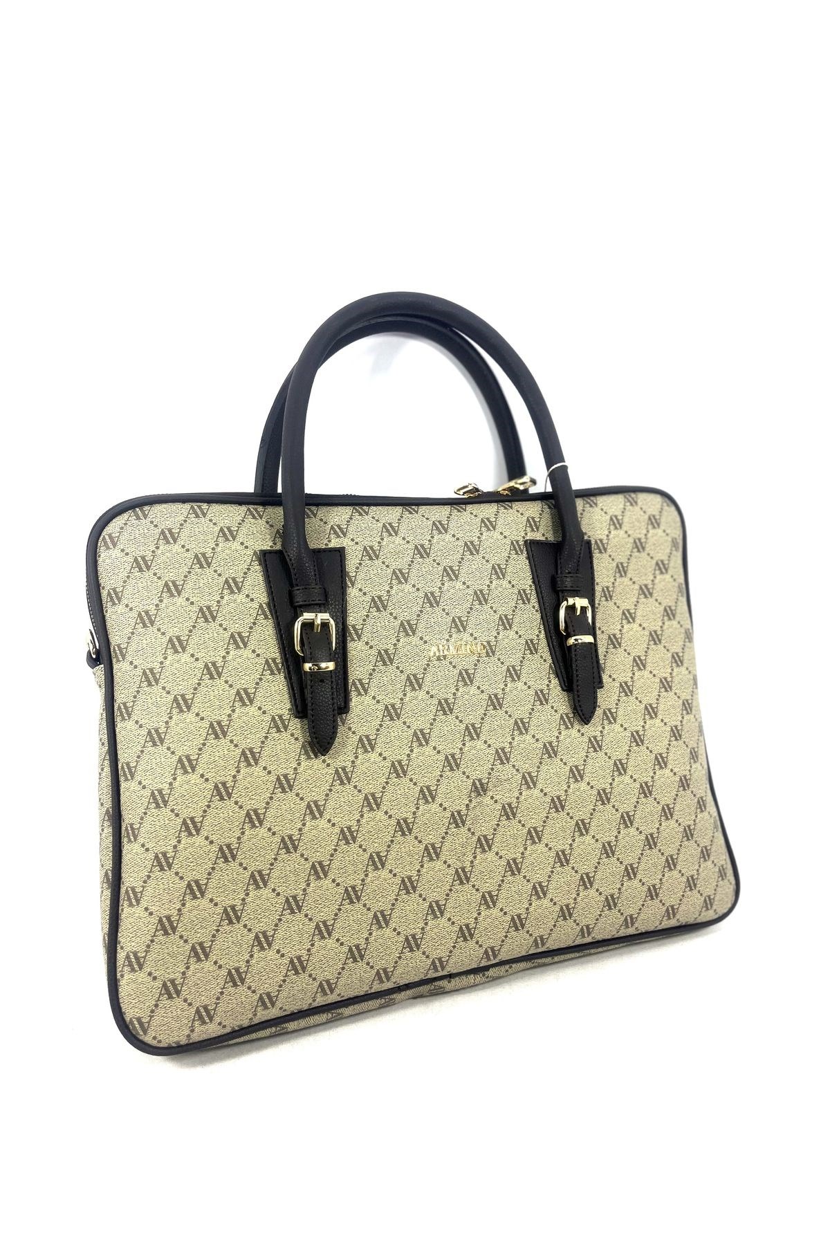 Armine 370 Model Slim Vizon Noktalı Kadın Evrak & Laptop Çantası Vizon-Kahve Çanta