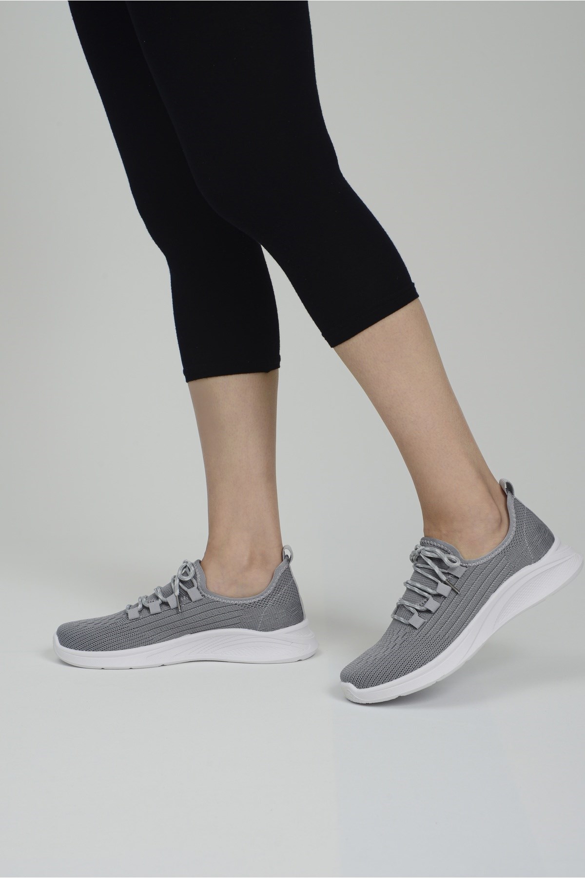 Feelup 551 FL-01 İncim Gri Fileli Yazlık Günlük Kadın Spor Ayakkabı Sneaker