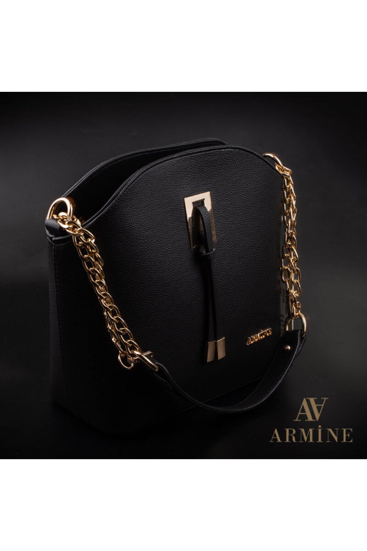 Armine 102 Siyah Pia Askılı Düz Kadın Günlük Çanta